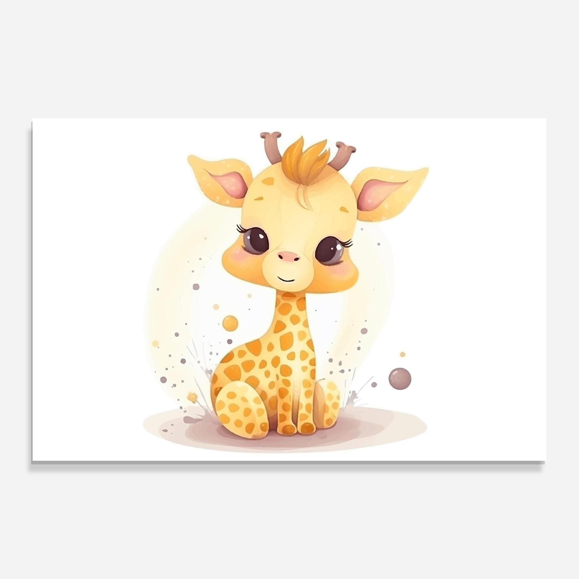 Glasbild Adorable Giraffe mockup 0