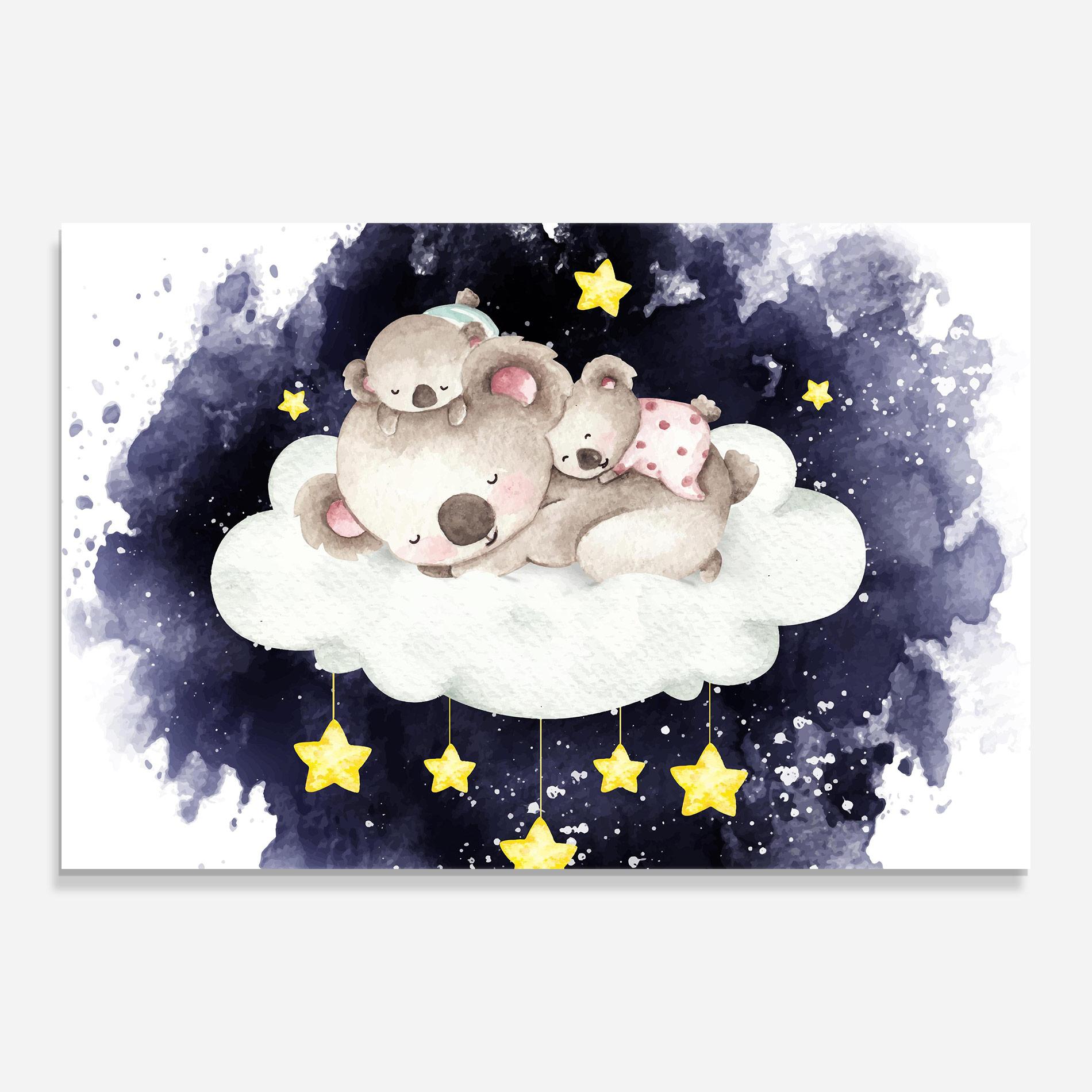 Glasbild Baby Koala Sleeping mockup 0