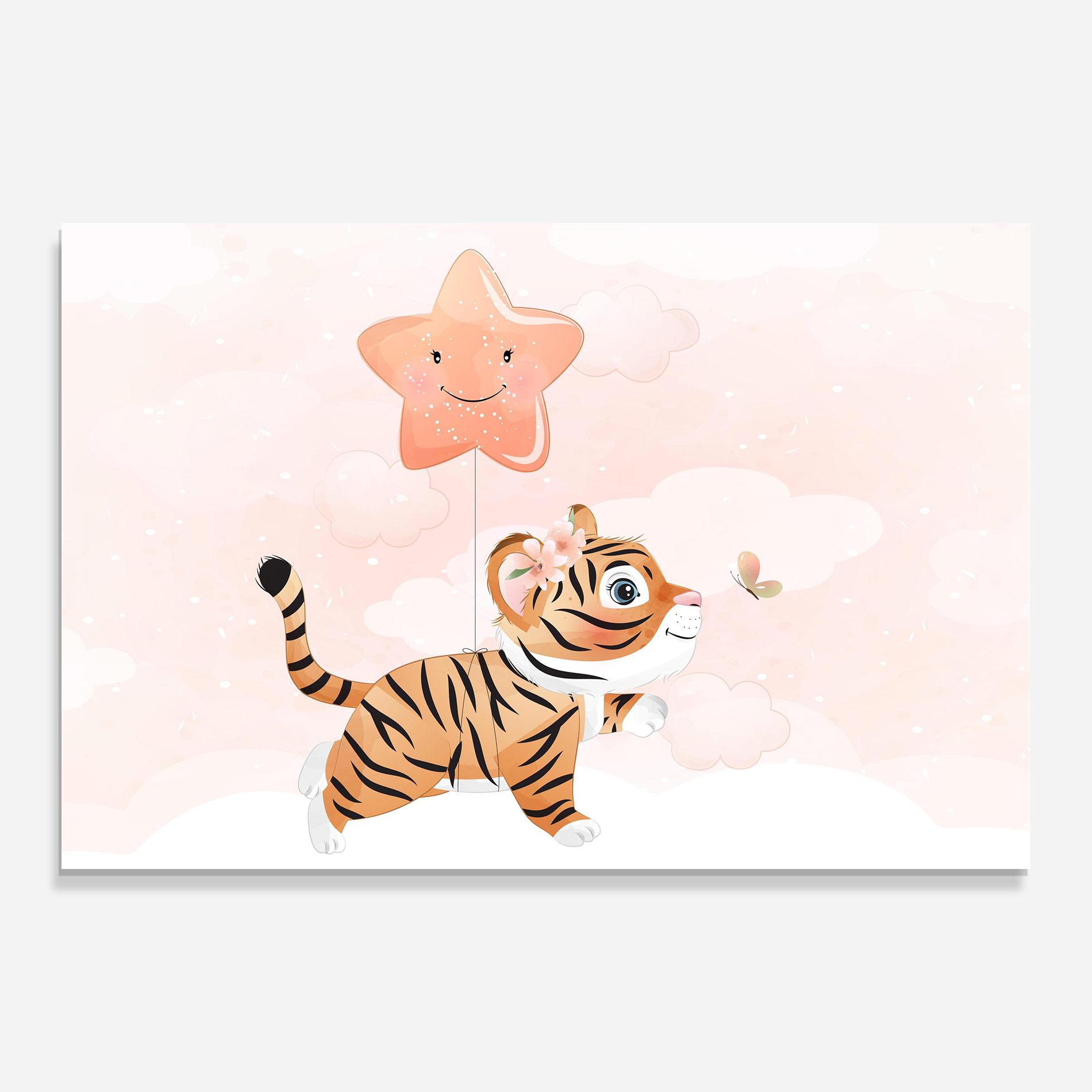 Glasbild Baby Tiger Art mockup 0