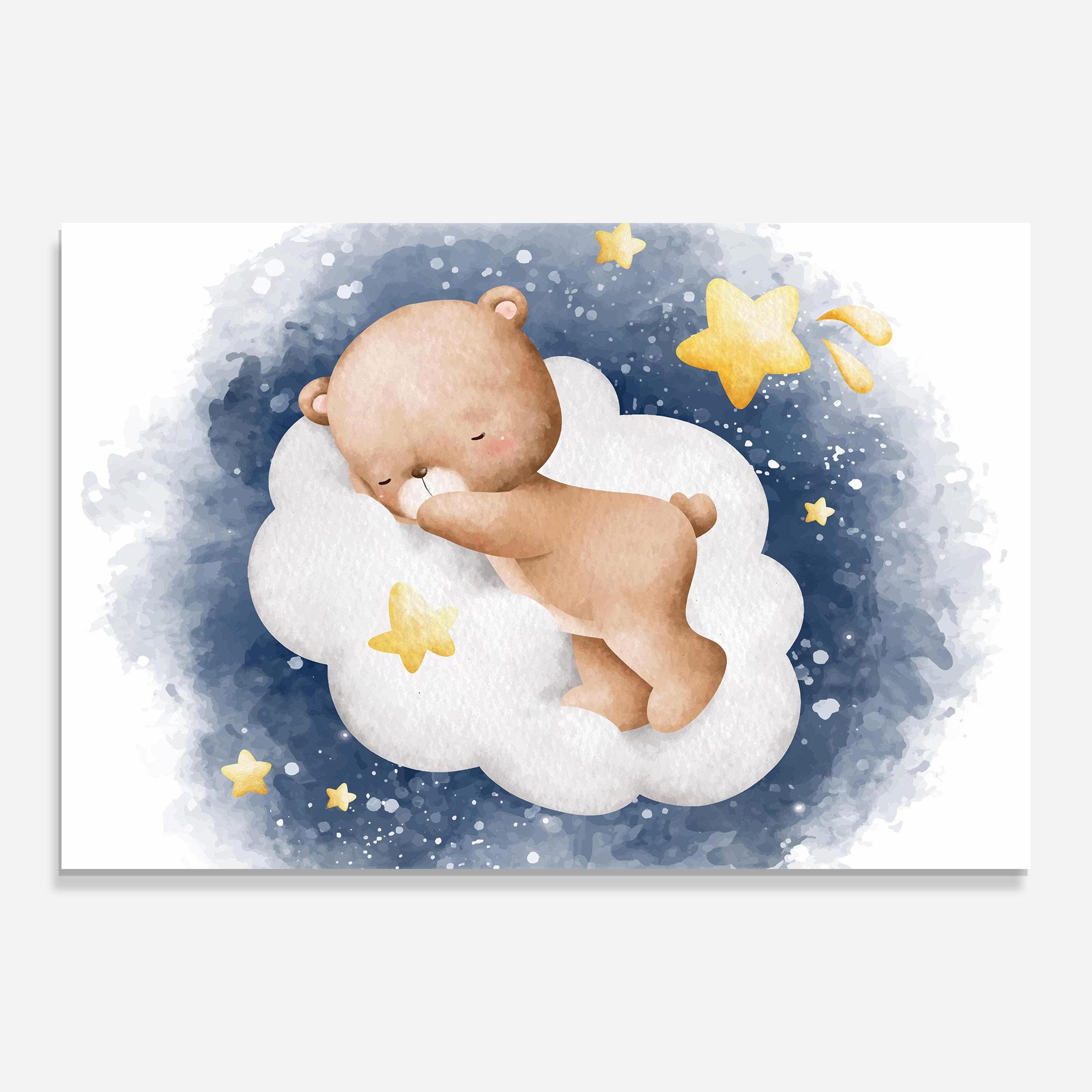 Glasbild Bear Cloud Sleep mockup 0