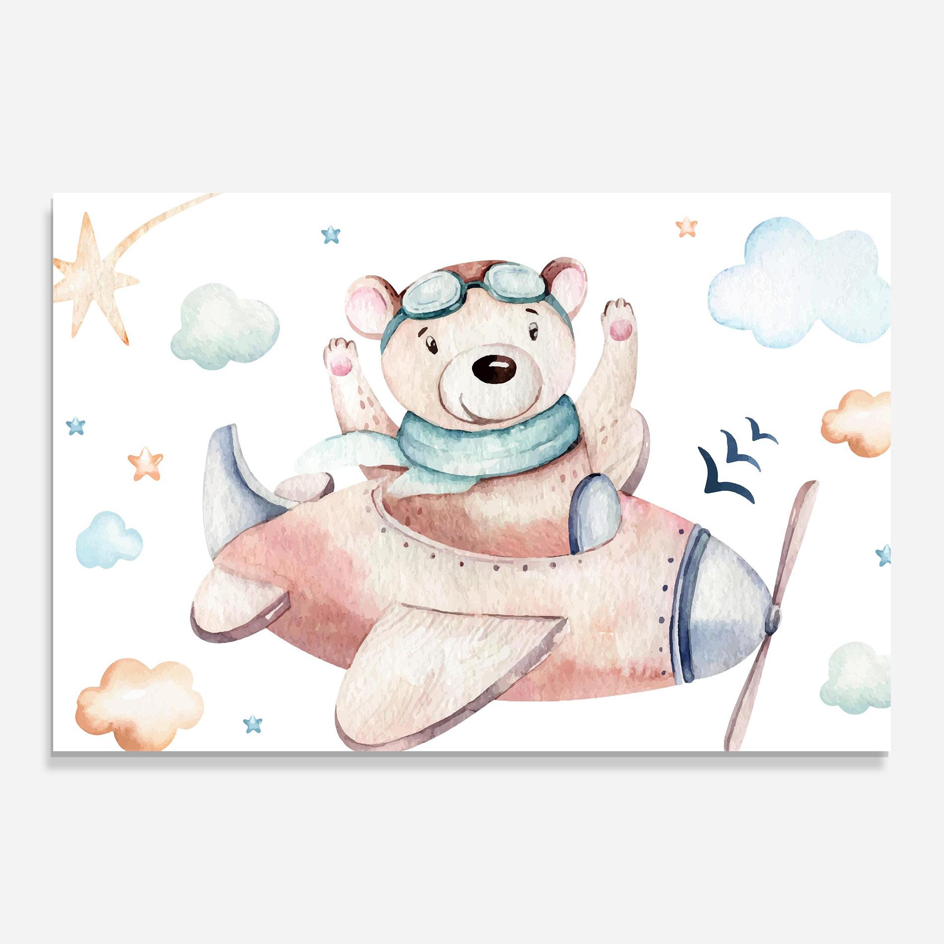 Glasbild Bear Flying mockup 0
