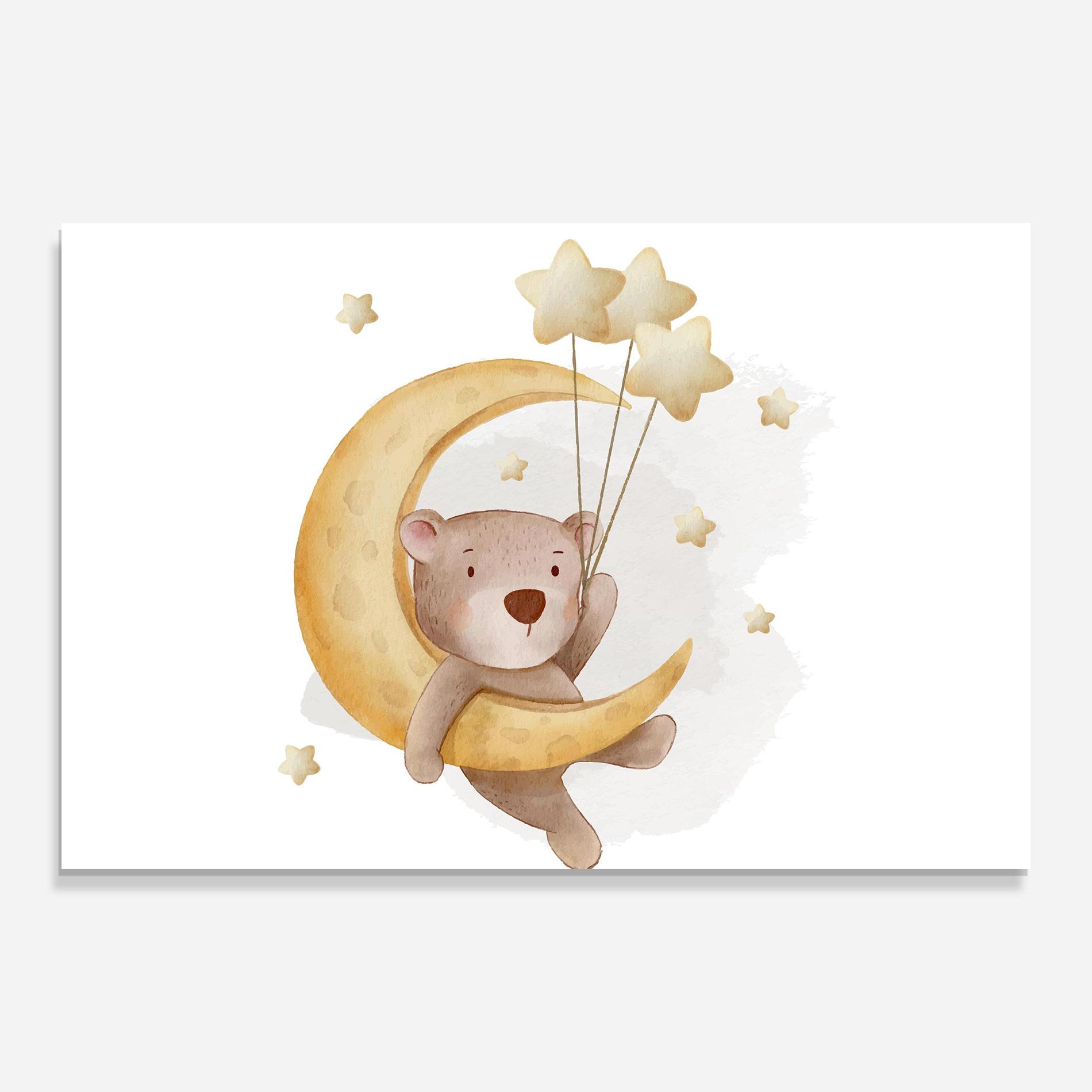 Glasbild Bear Moon mockup 0