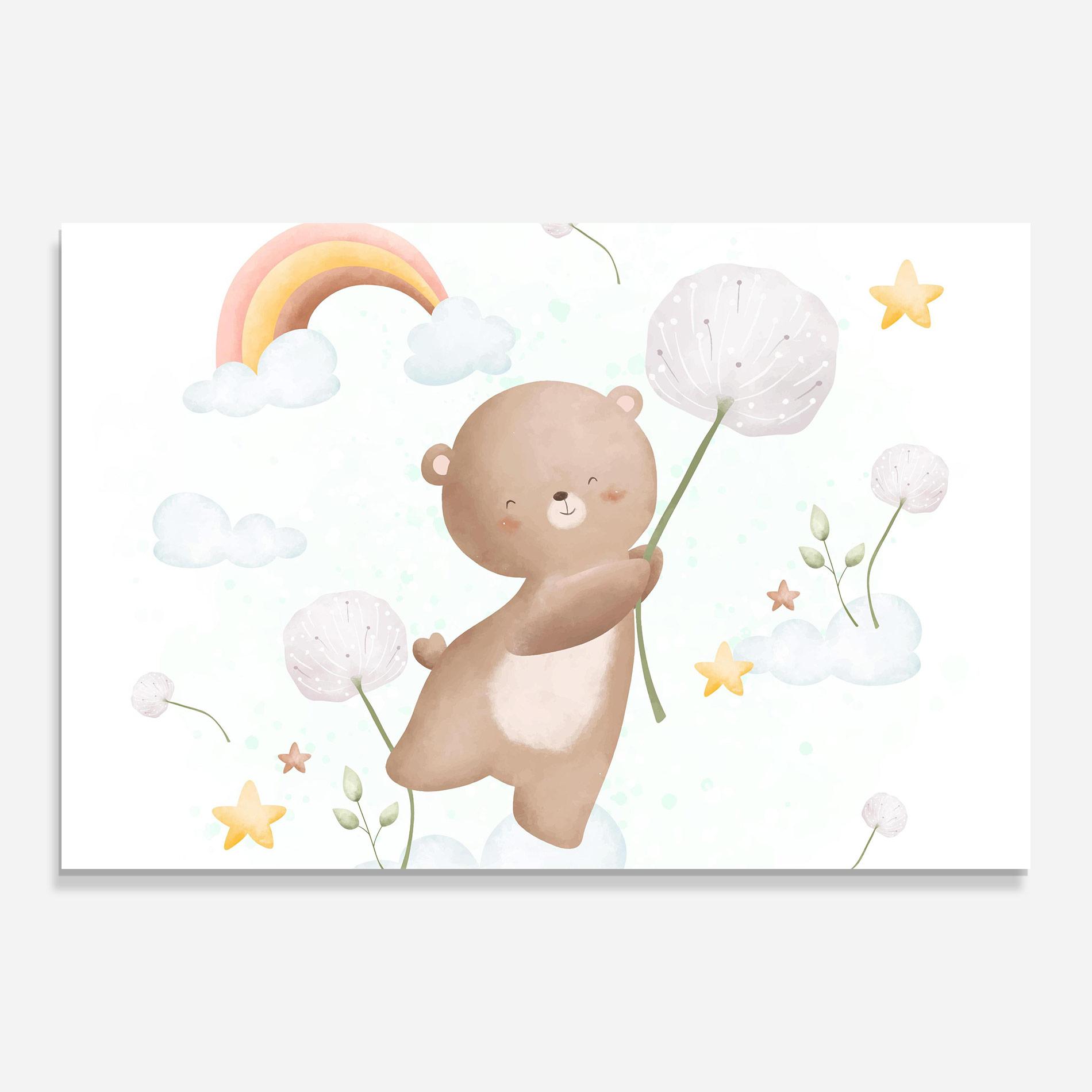 Glasbild Bear Rainbow Art mockup 0