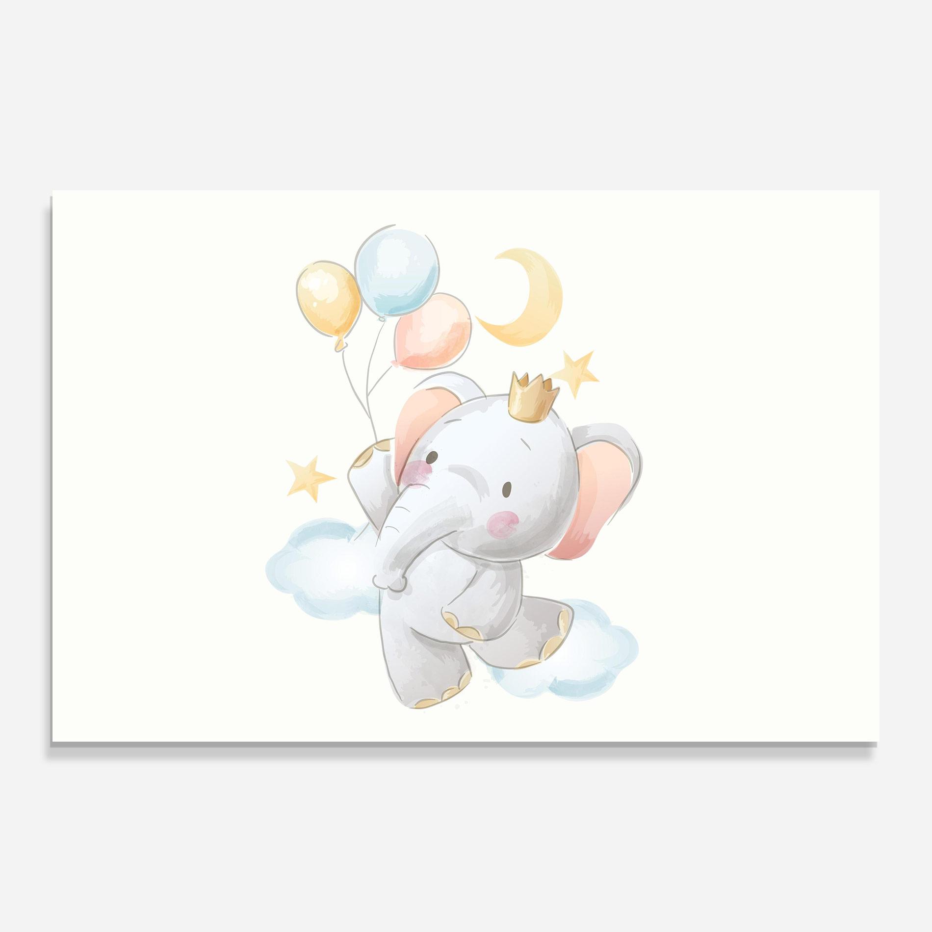 Glasbild Elephant Flying mockup 0