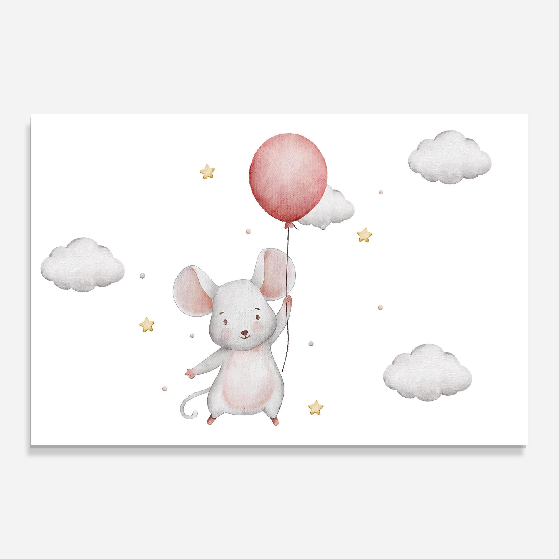Glasbild Mouse Balloon mockup 0