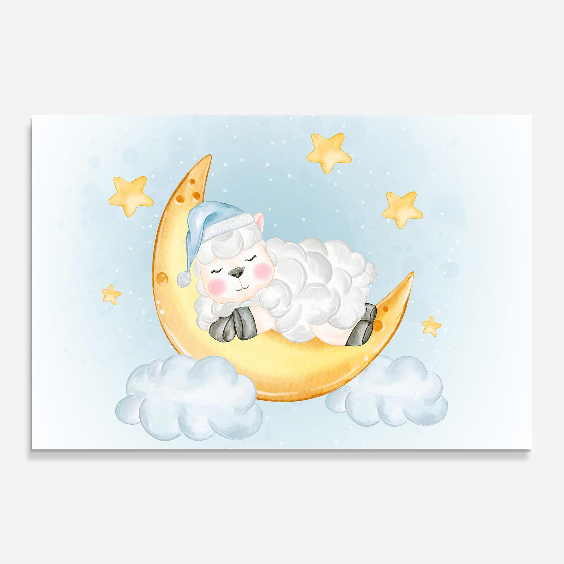 Glasbild Sheep Sleeping mockup 0