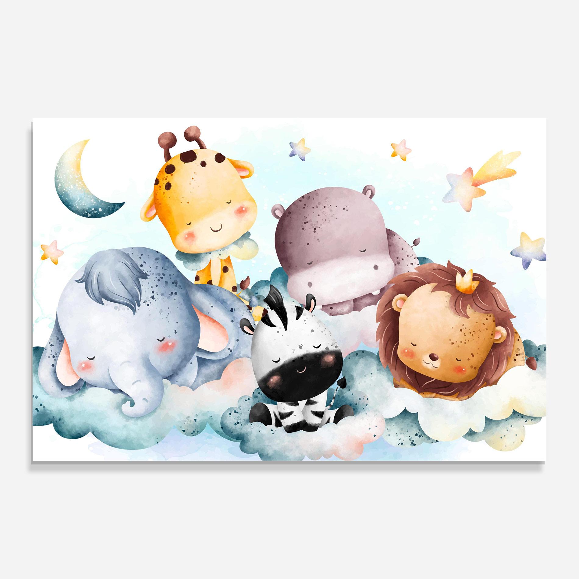 Glasbild Sleepy Cute Animals mockup 0