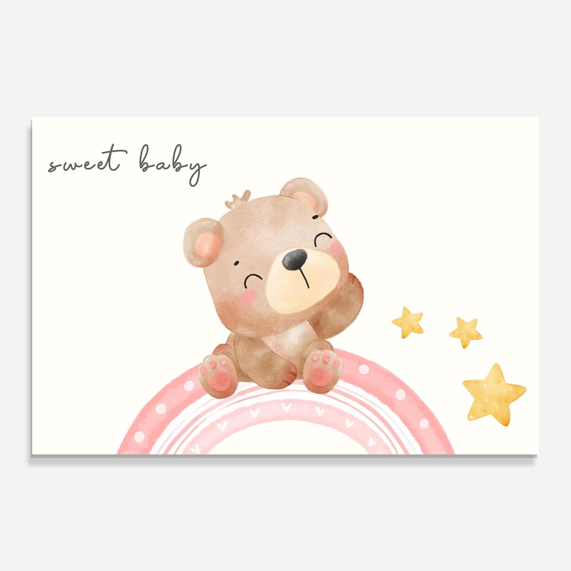 Glasbild Sweet Baby Bear mockup 0