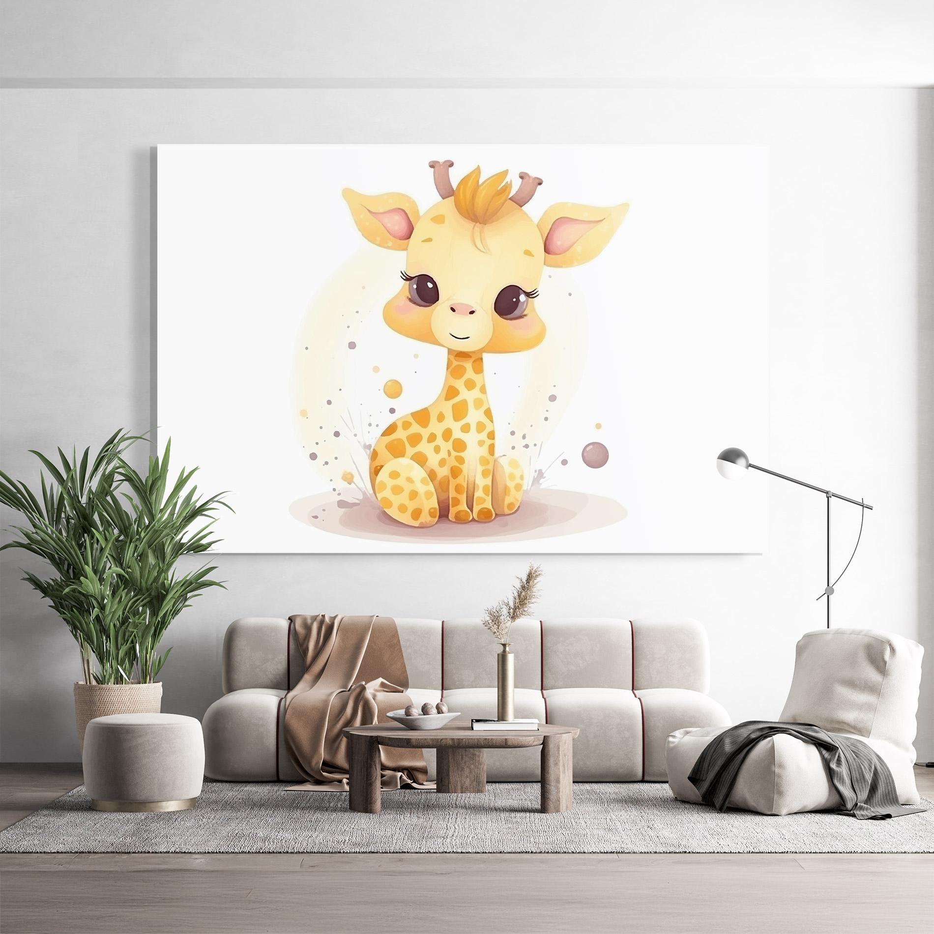 Glasbild Adorable Giraffe mockup 9