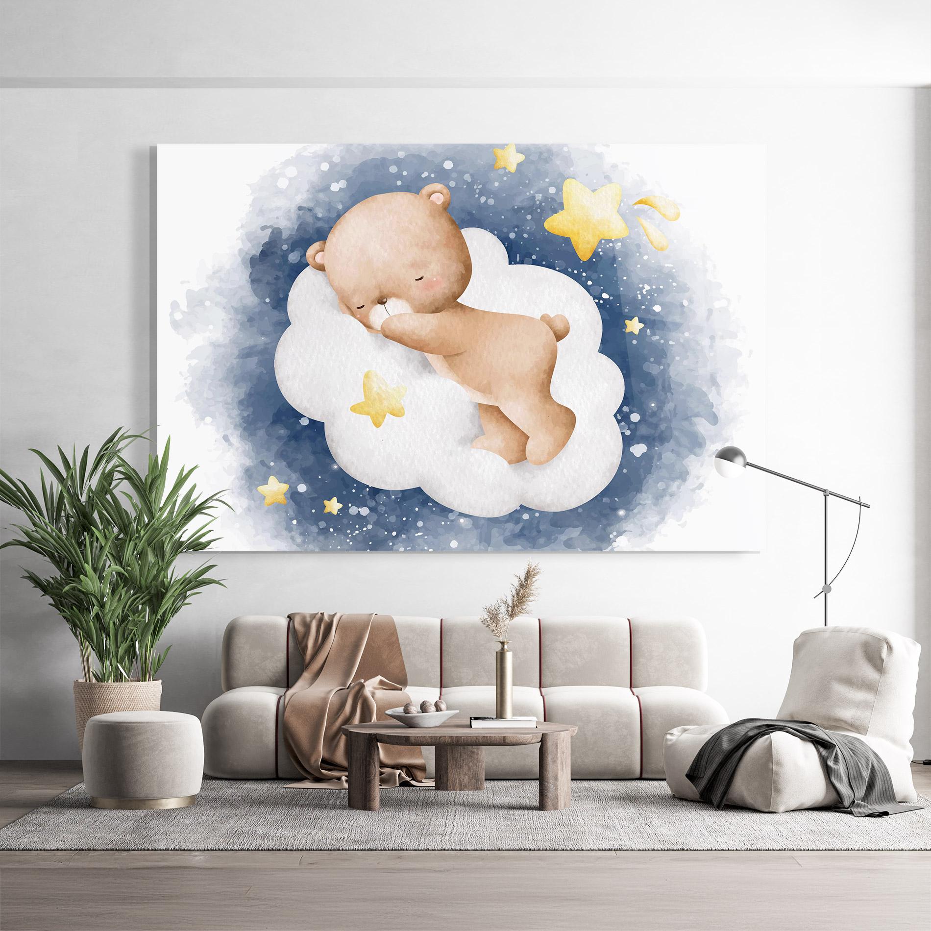 Glasbild Bear Cloud Sleep mockup 9