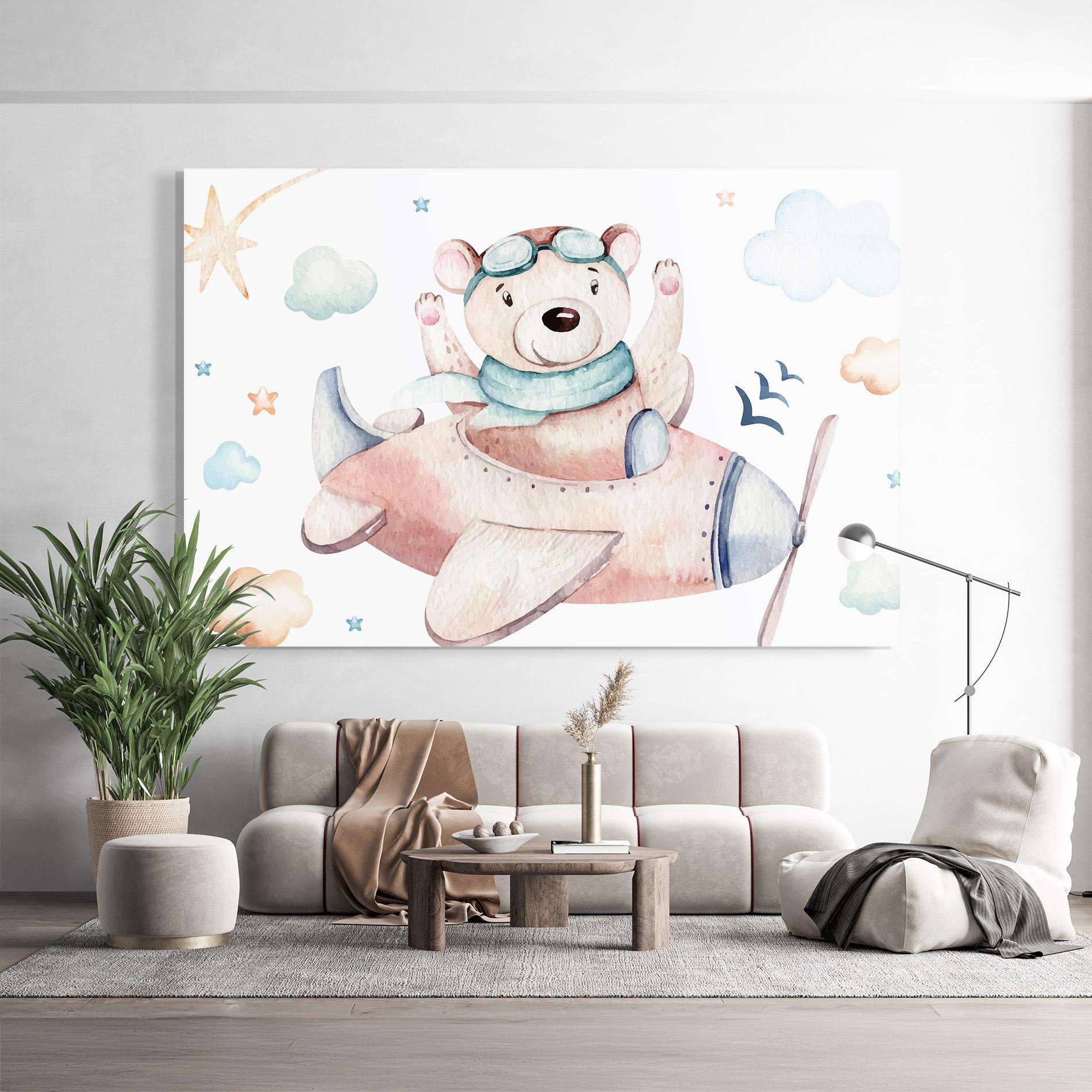 Glasbild Bear Flying mockup 9