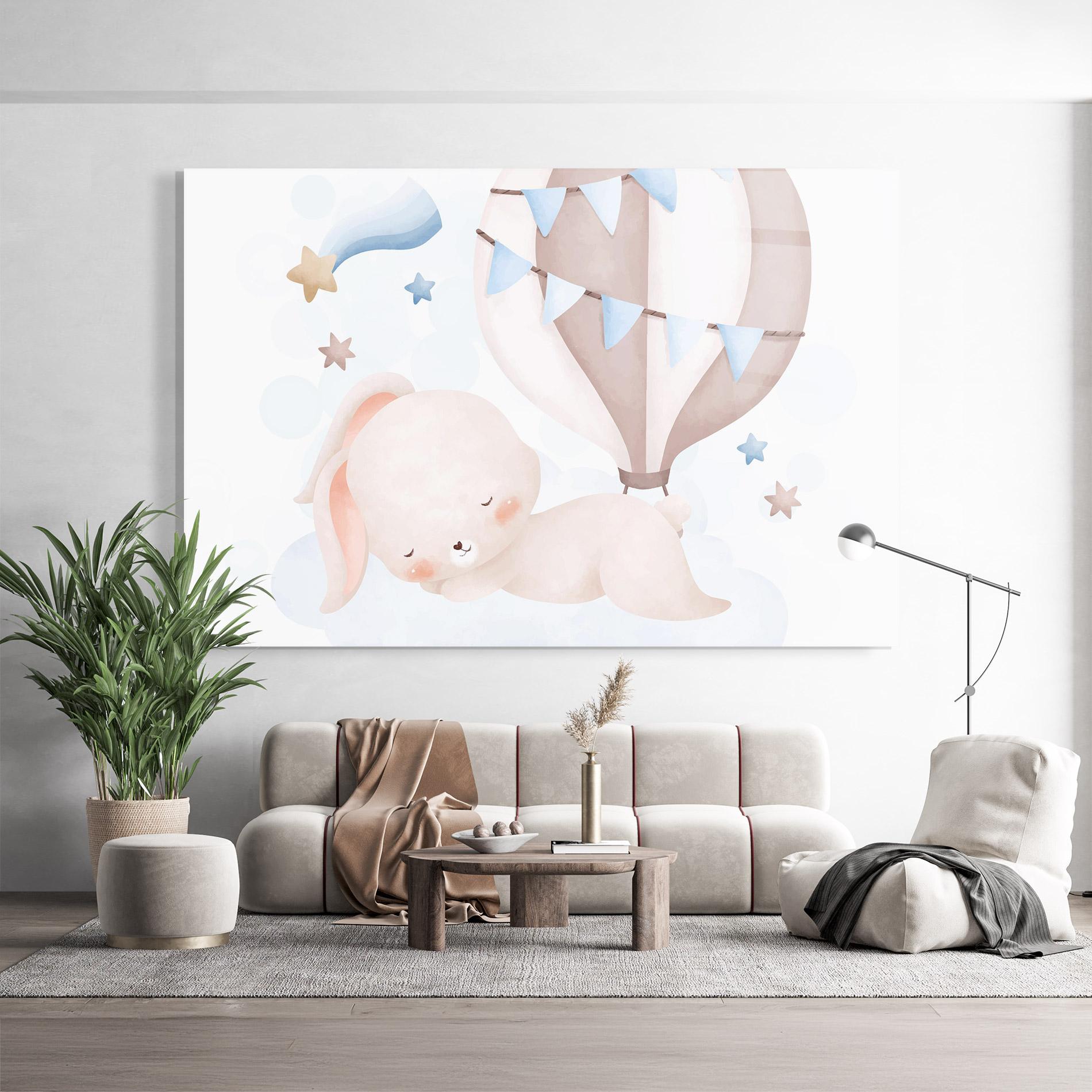 Glasbild Bunny Cloud Sleep mockup 9