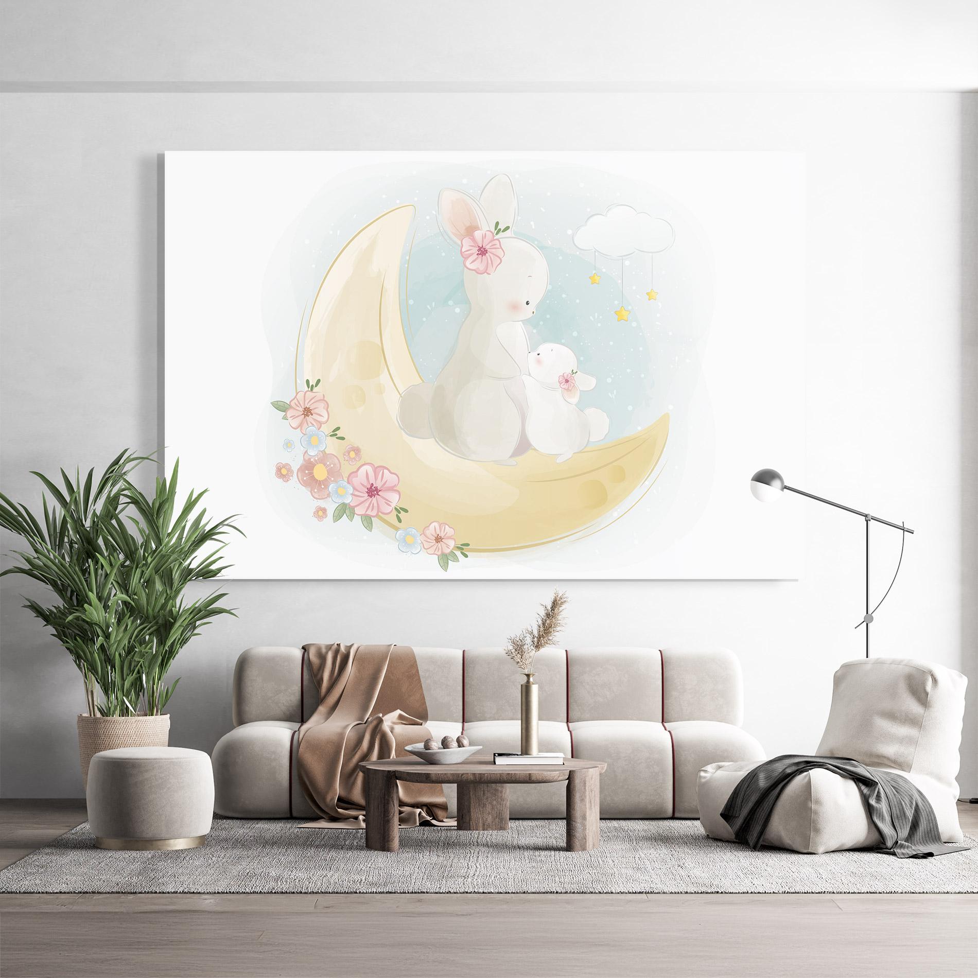Glasbild Bunny Moon mockup 9