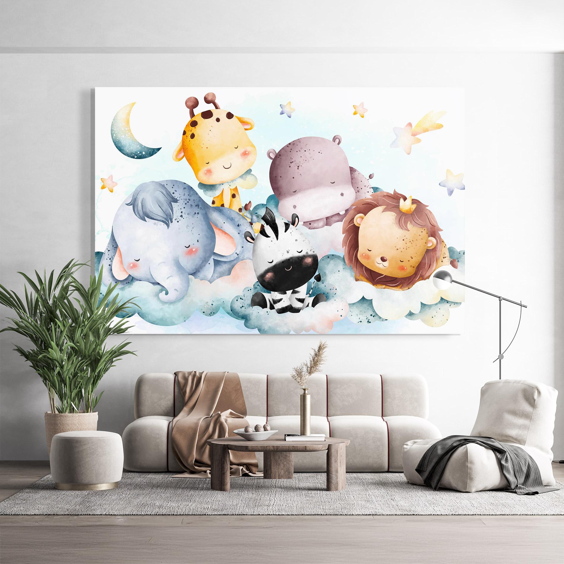 Glasbild Sleepy Cute Animals mockup 9