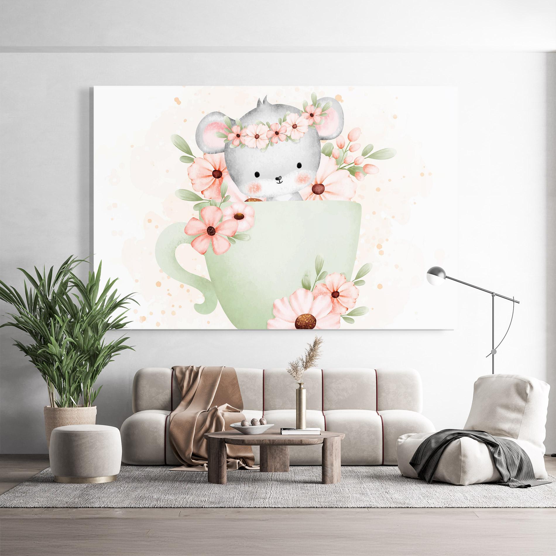 Glasbild Small Mouse Flower mockup 9