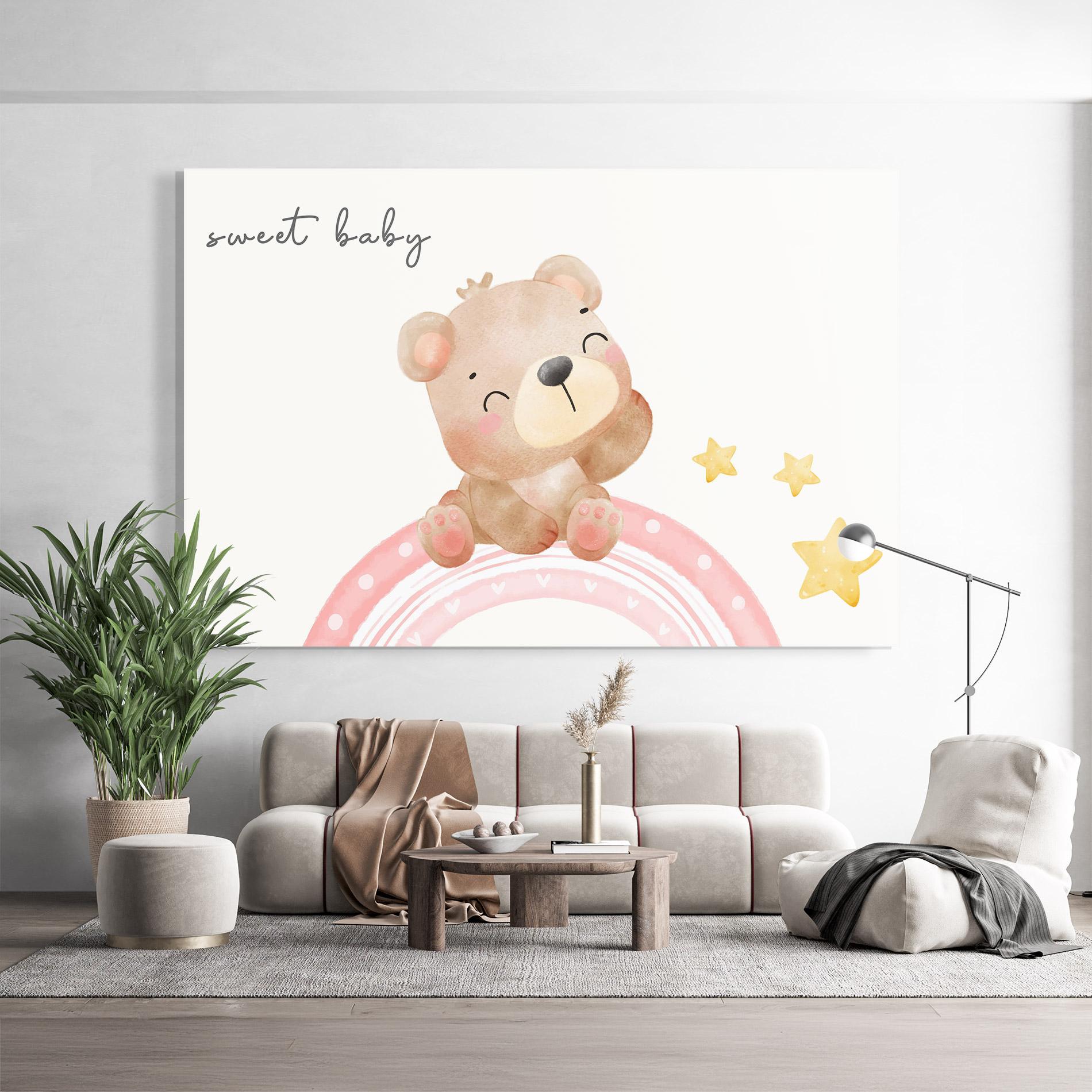 Glasbild Sweet Baby Bear mockup 9