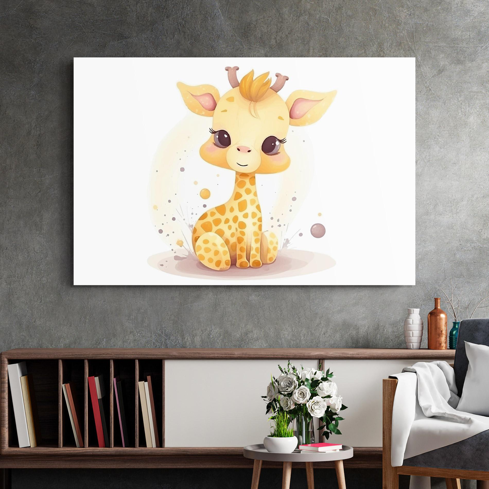 Glasbild Adorable Giraffe mockup 2