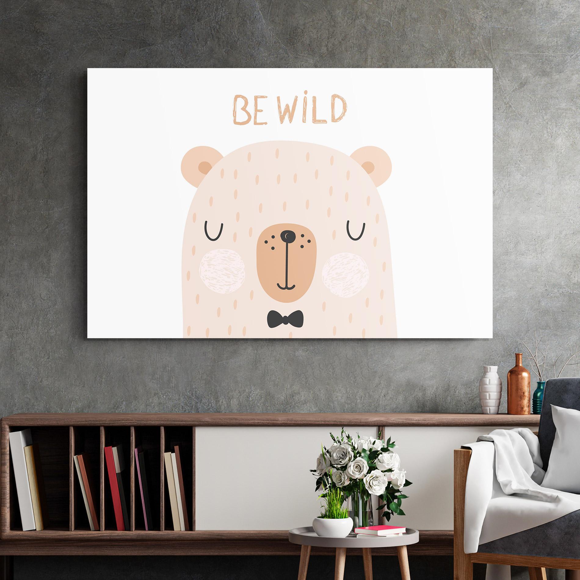 Glasbild Bear Be Wild mockup 2