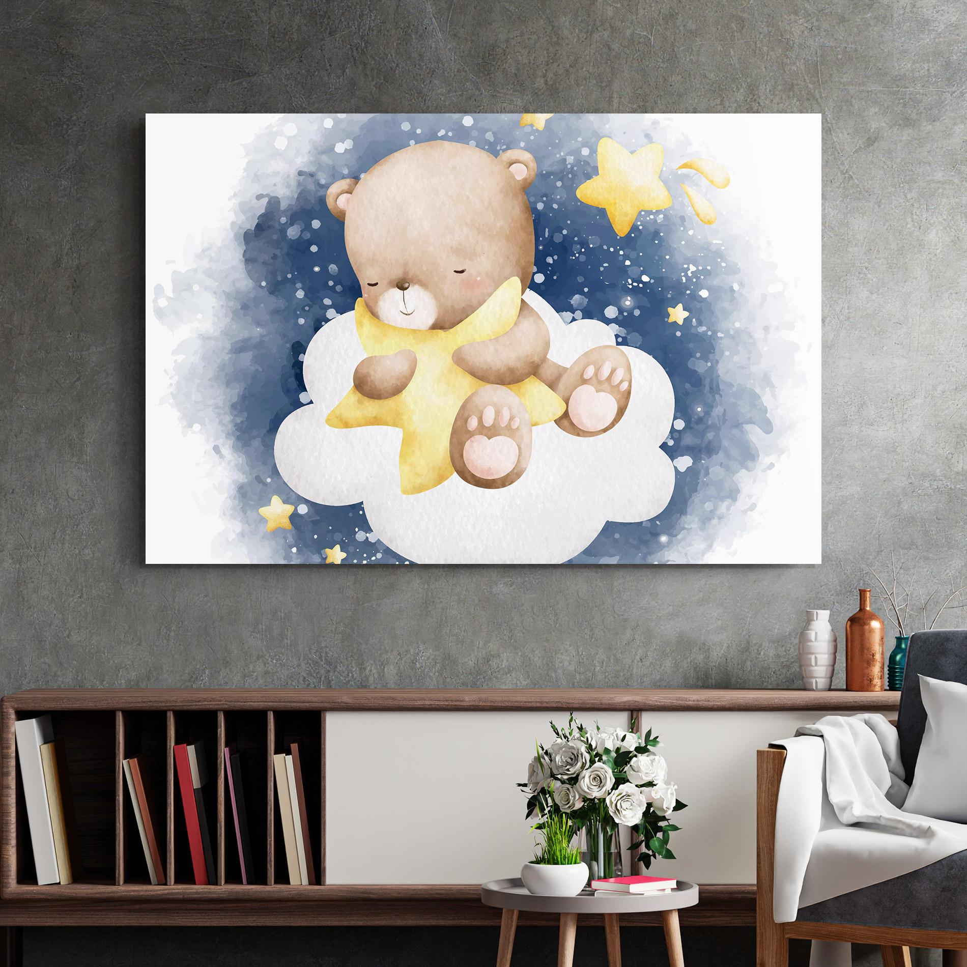 Glasbild Bear Cloud Star mockup 2