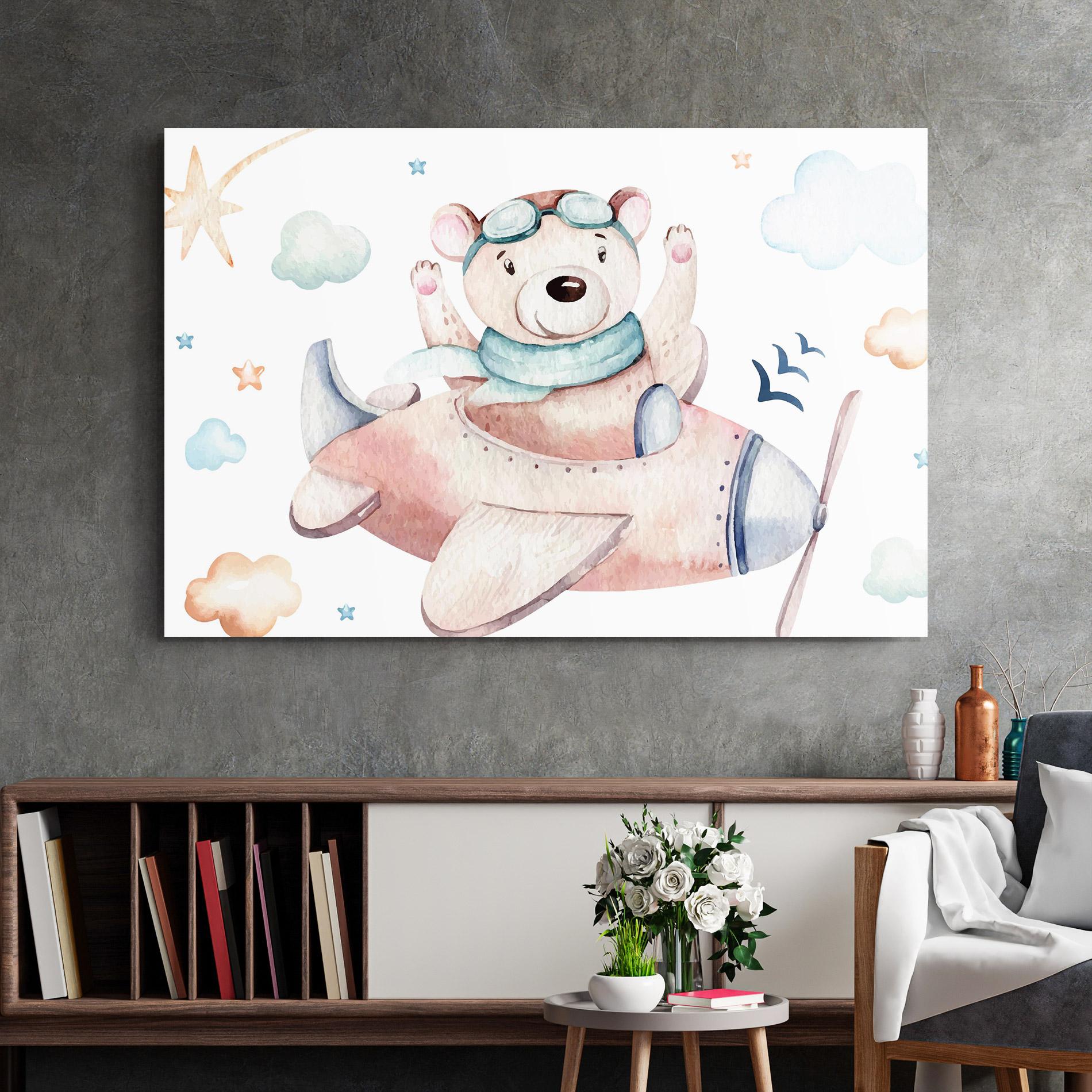 Glasbild Bear Flying mockup 2