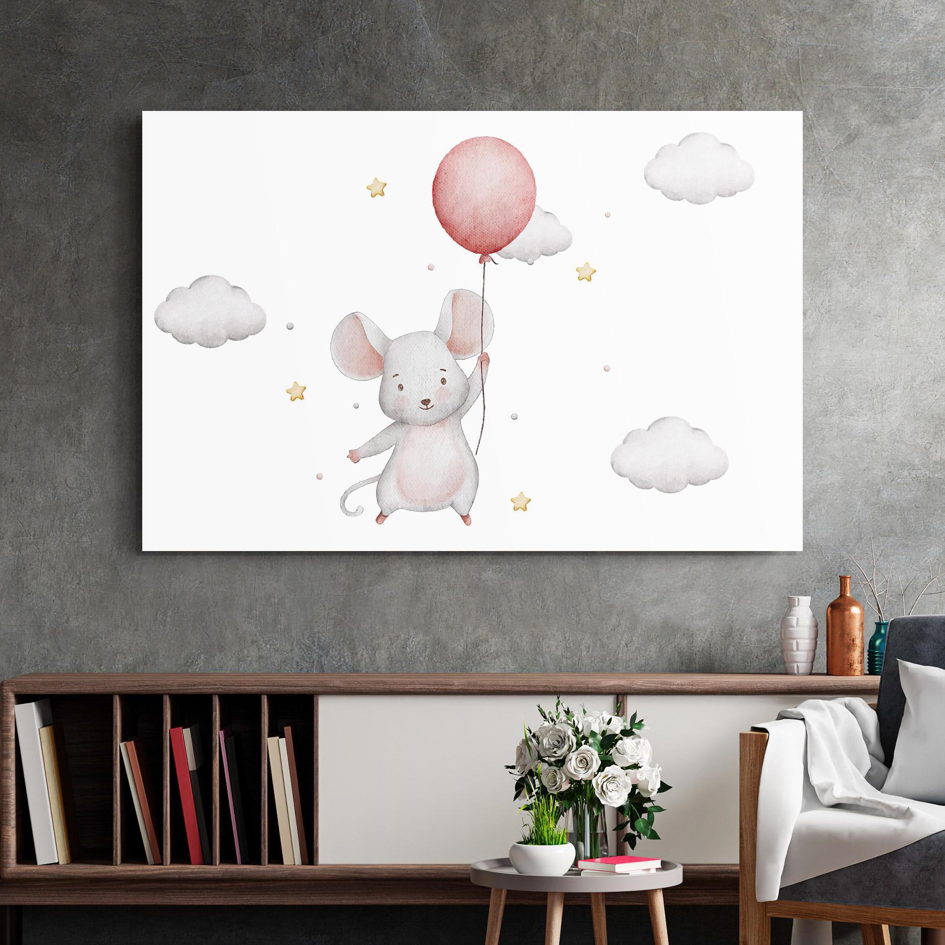 Glasbild Mouse Balloon mockup 2