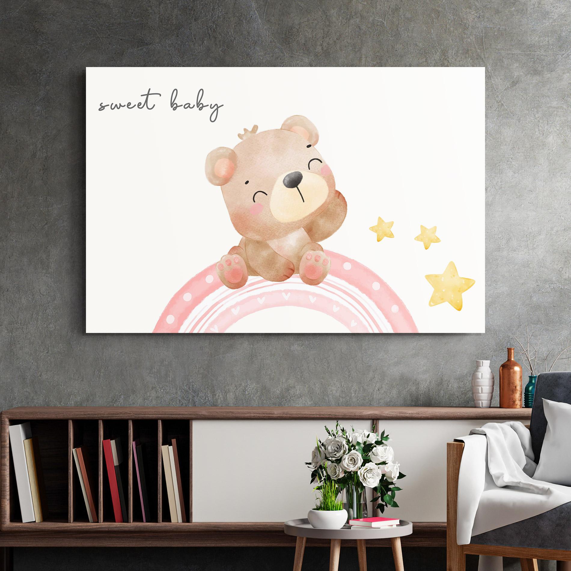 Glasbild Sweet Baby Bear mockup 2