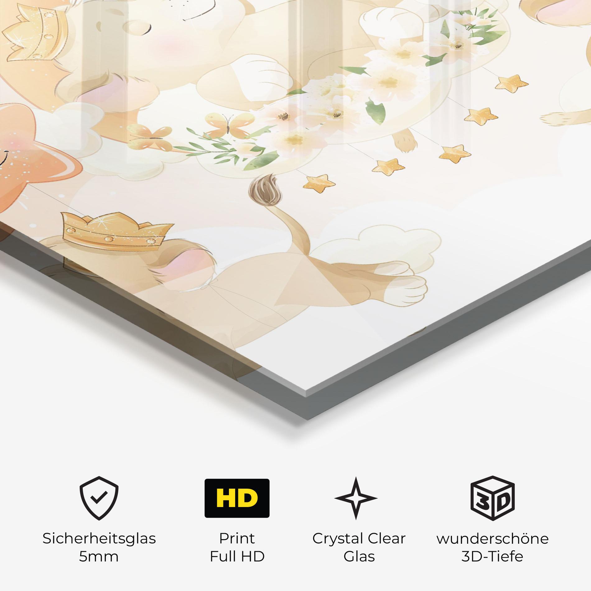 Glasbild King Lion Moon mockup 3