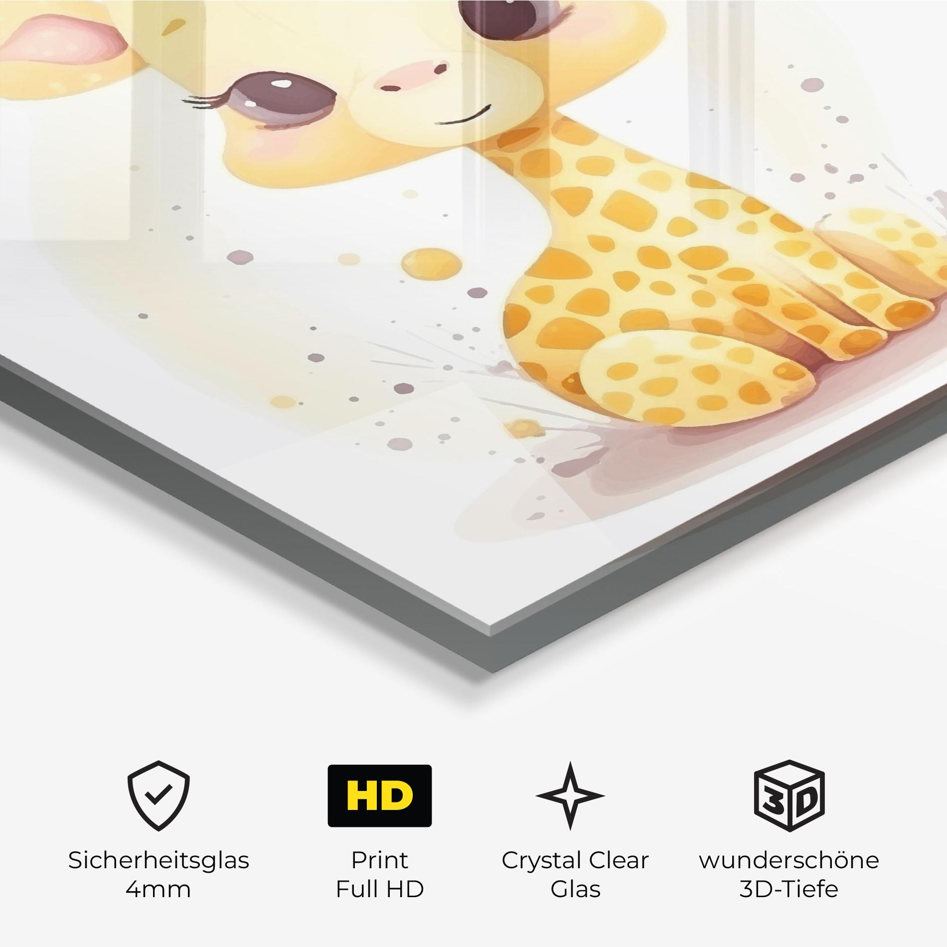 Glasbild Adorable Giraffe mockup 3