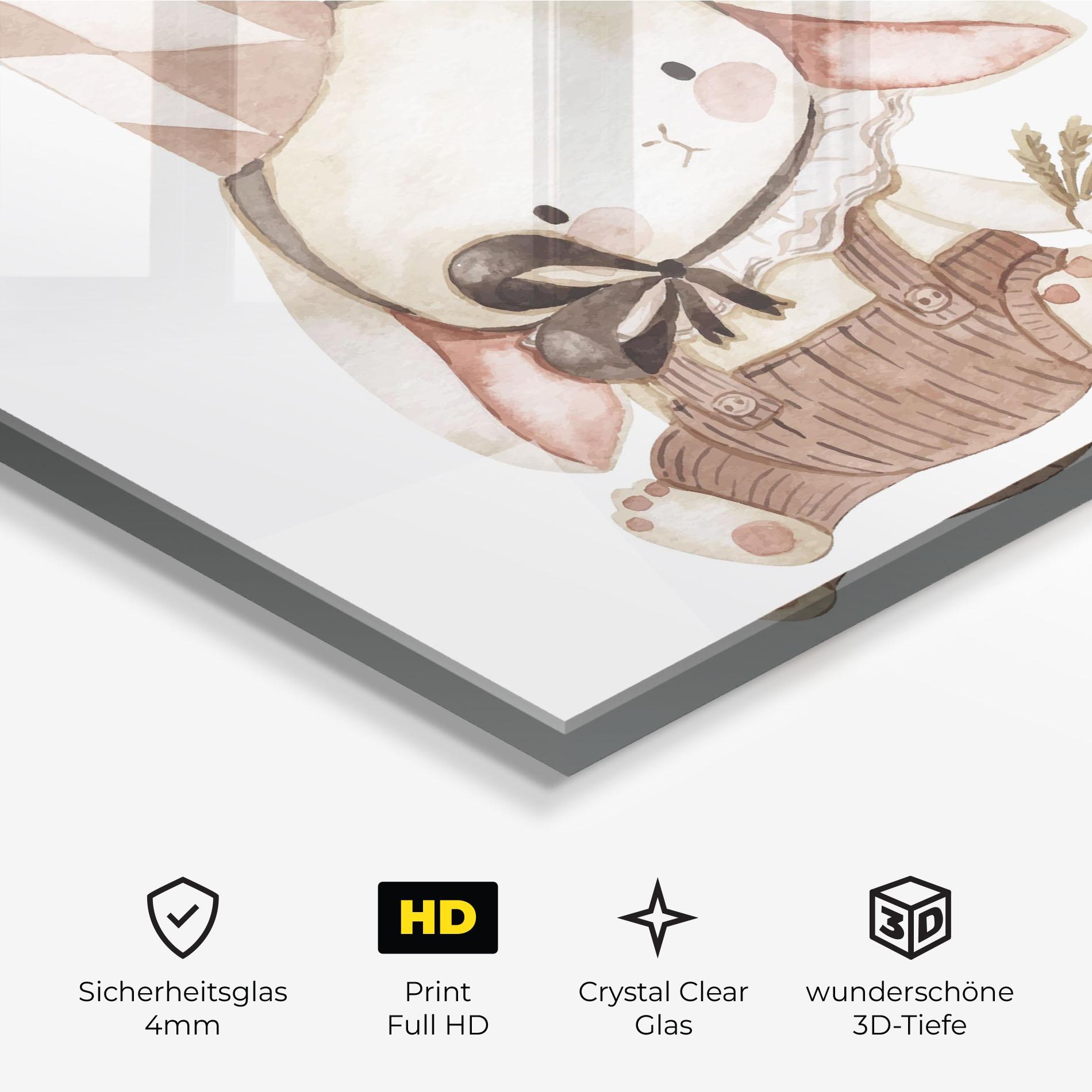 Glasbild Baby Brown Rabbit mockup 3