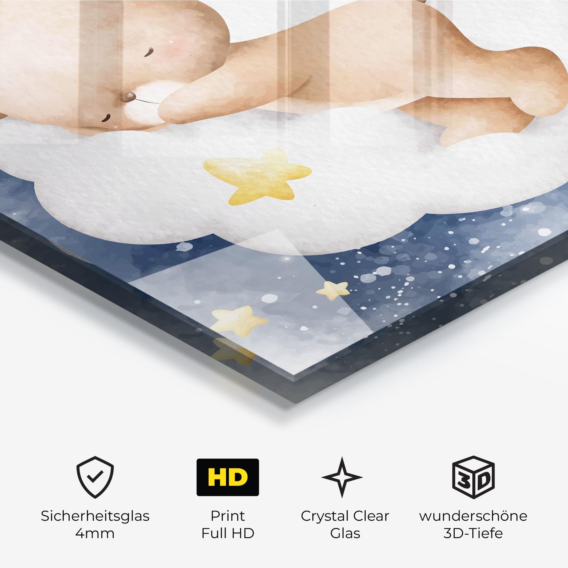 Glasbild Bear Cloud Sleep mockup 3