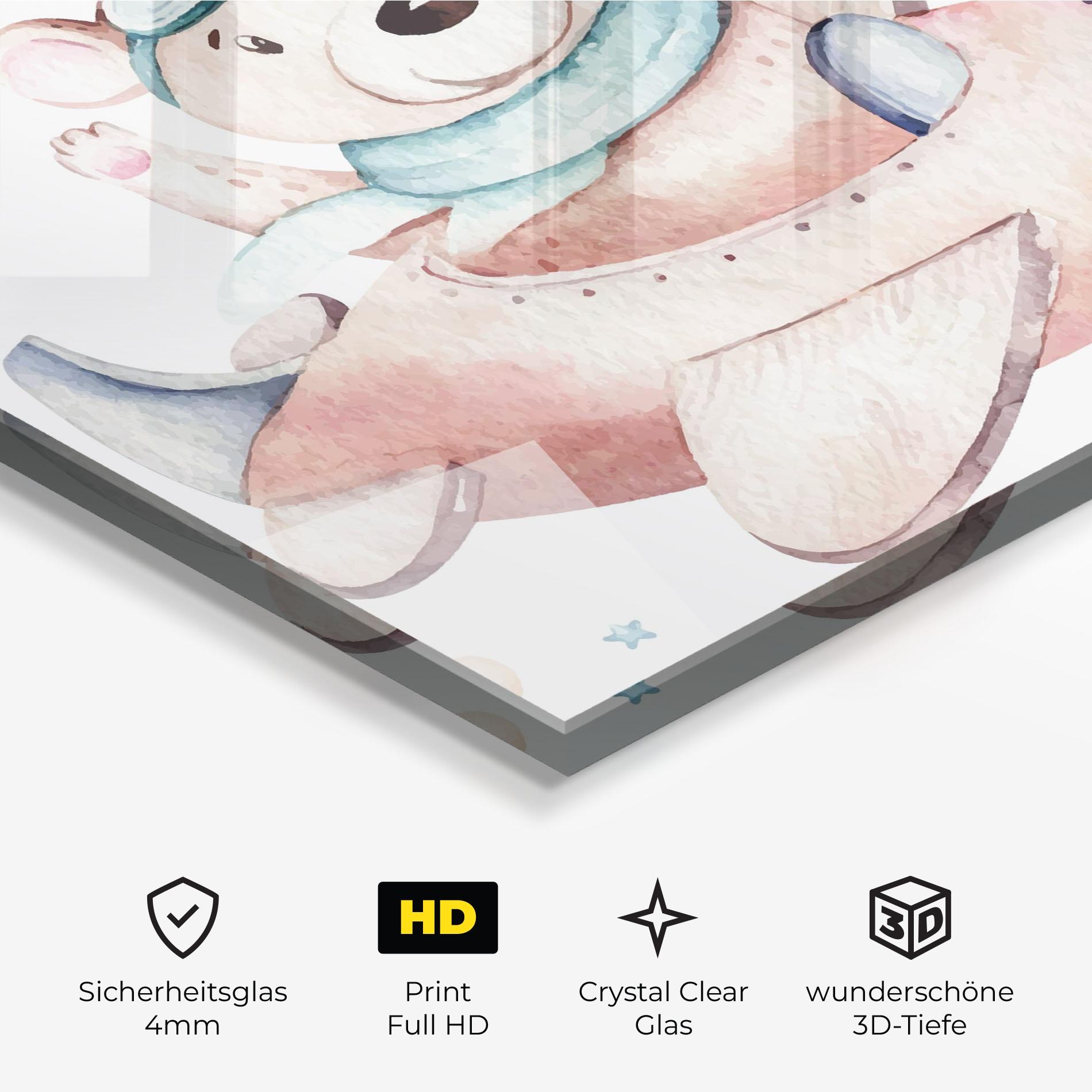 Glasbild Bear Flying mockup 3