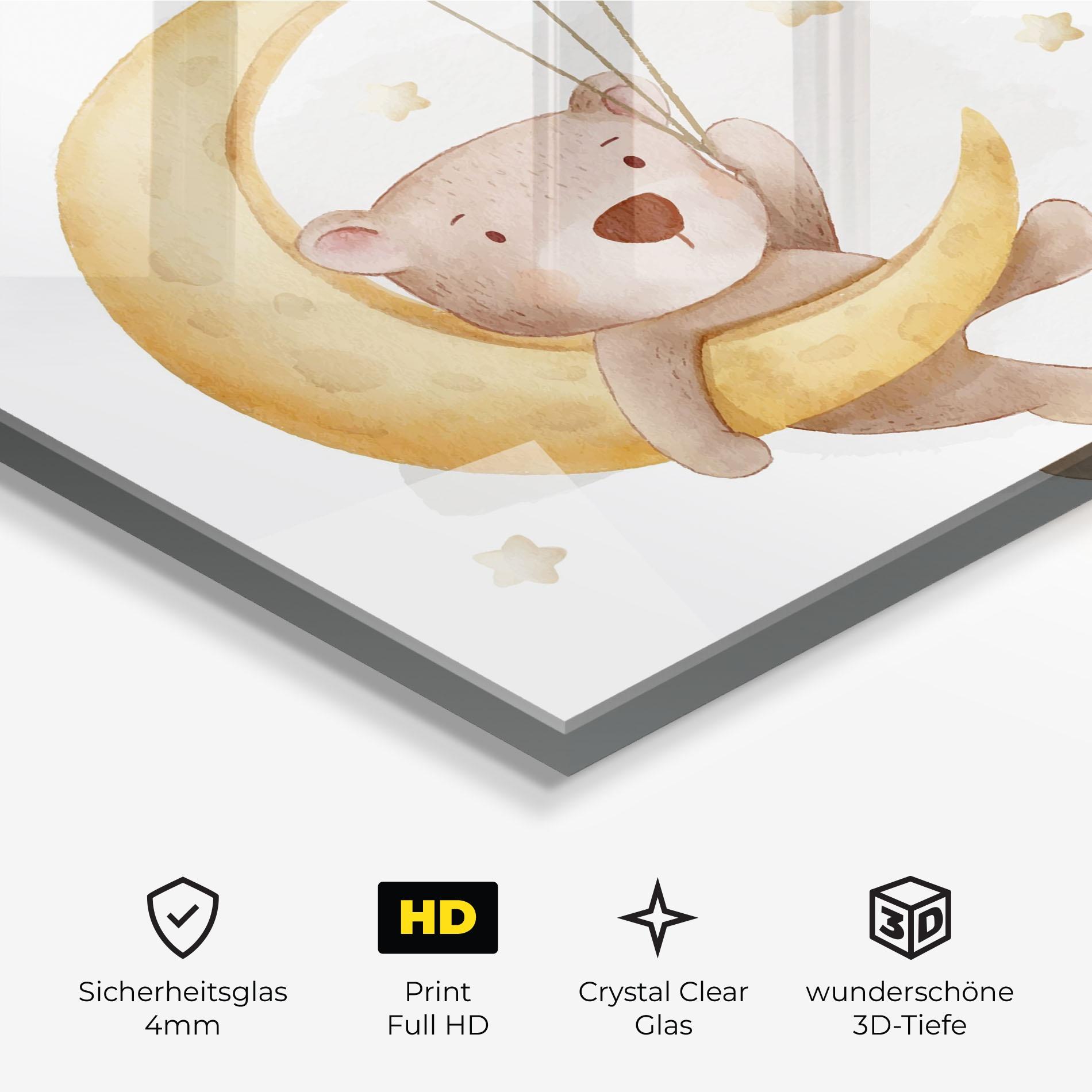 Glasbild Bear Moon mockup 3