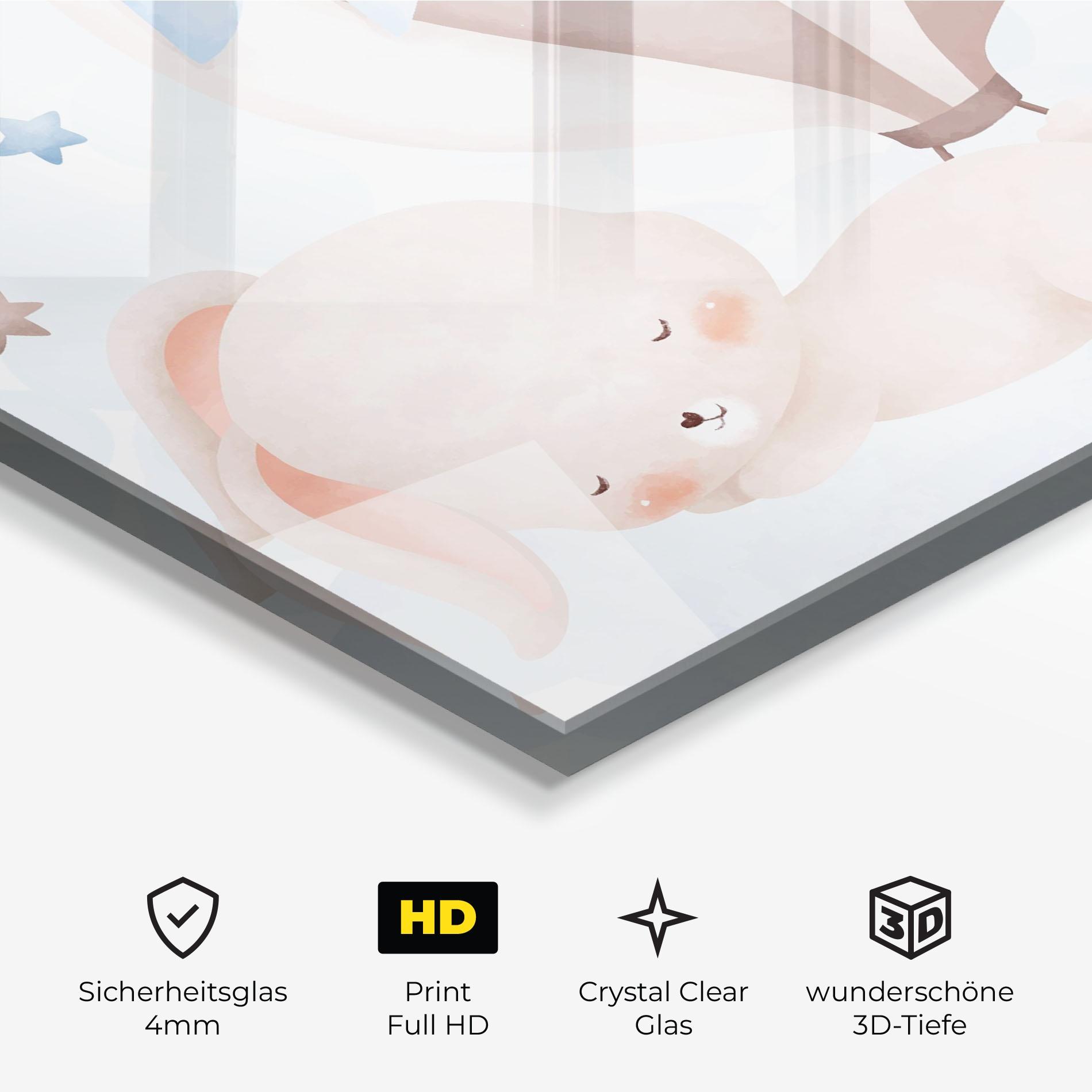 Glasbild Bunny Cloud Sleep mockup 3