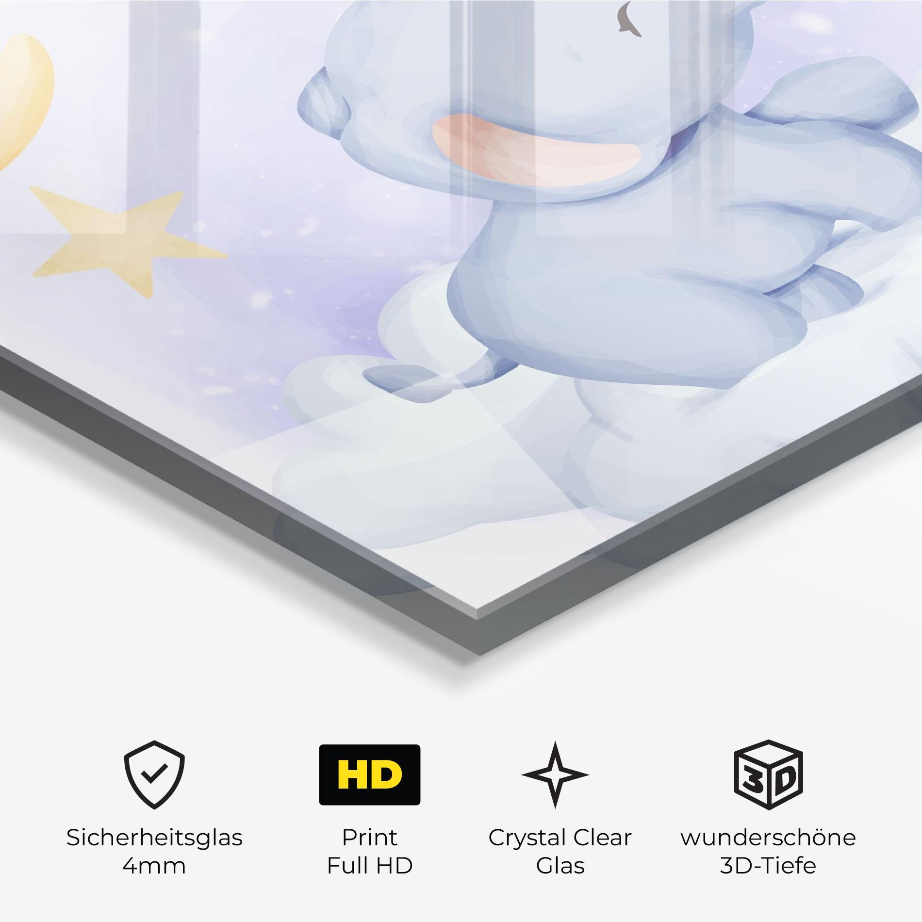 Glasbild Elephant Moon mockup 3