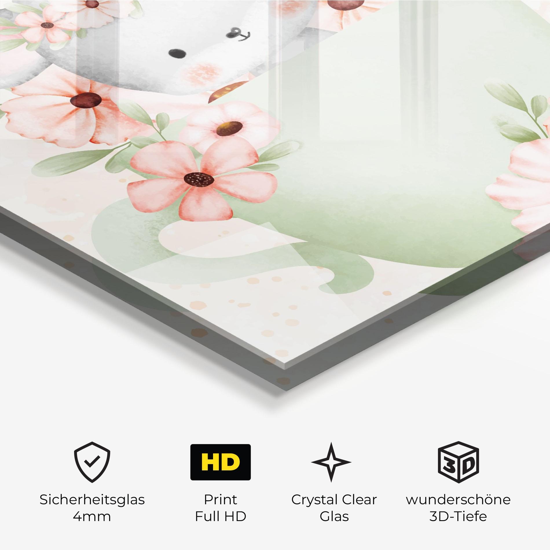 Glasbild Small Mouse Flower mockup 3