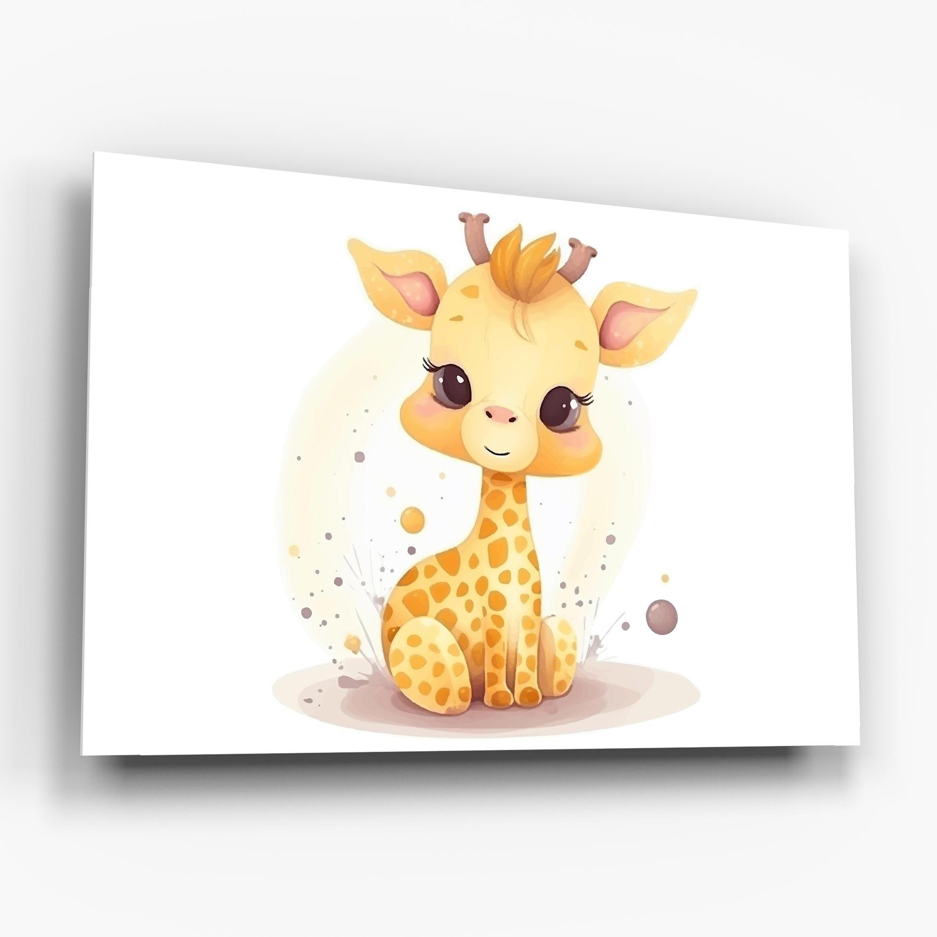 Glasbild Adorable Giraffe mockup 6