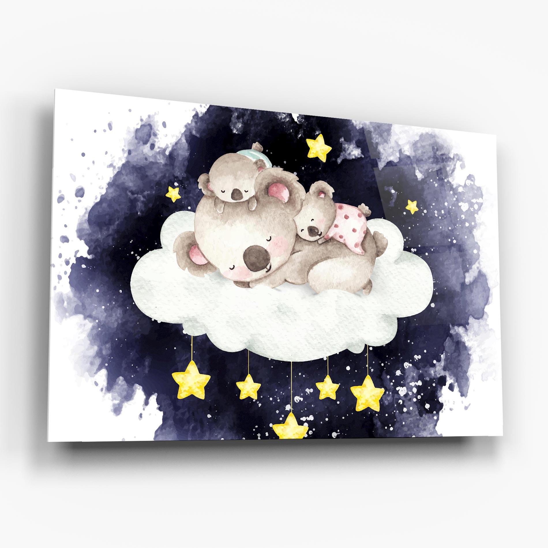 Glasbild Baby Koala Sleeping mockup 6