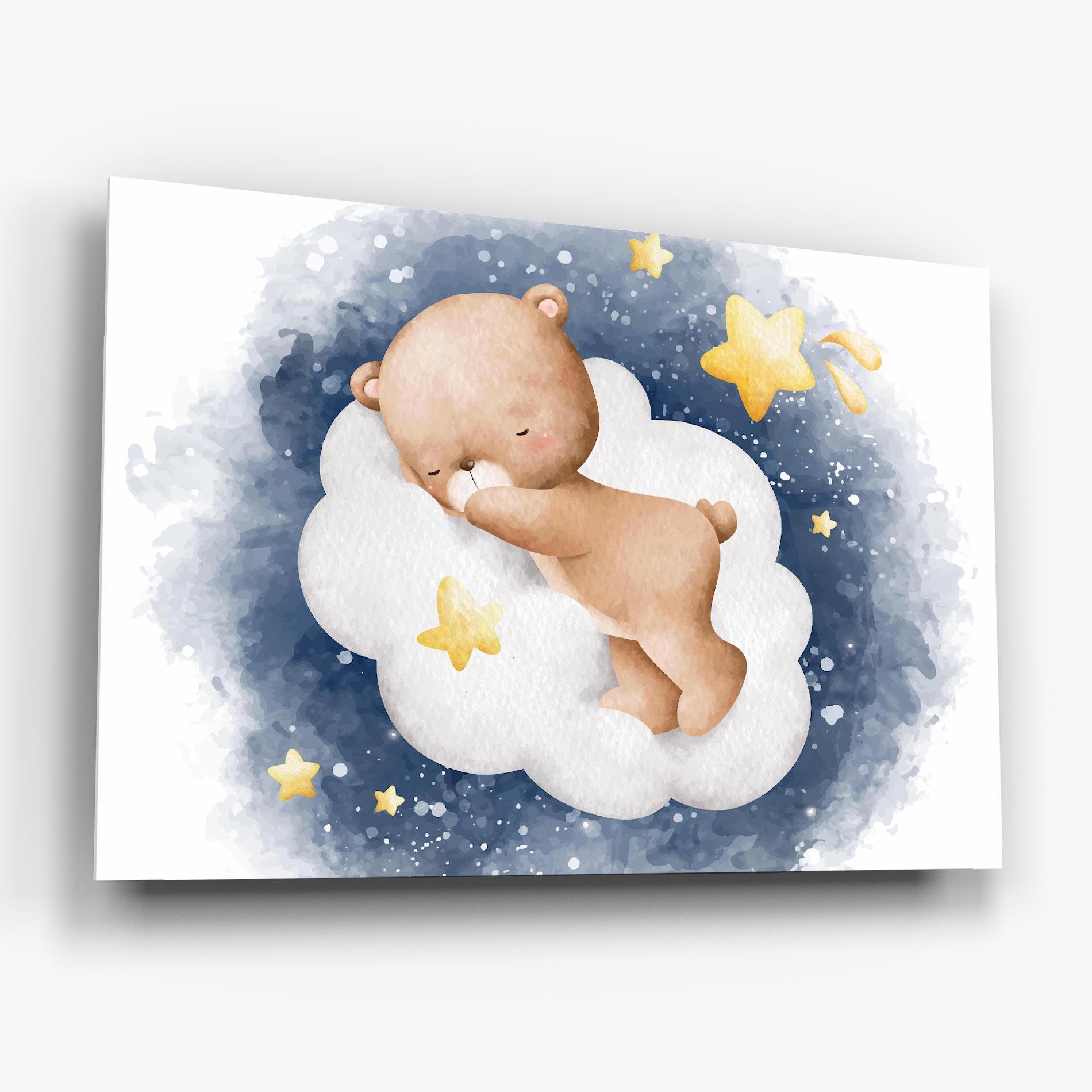 Glasbild Bear Cloud Sleep mockup 6