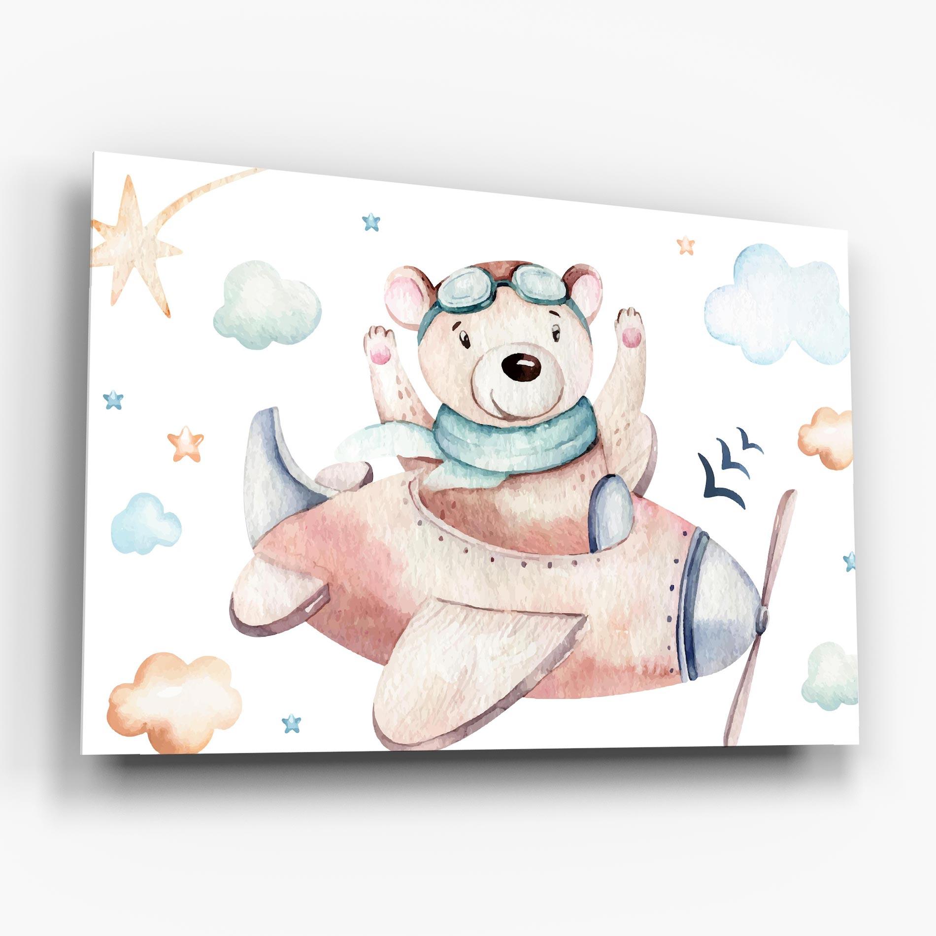 Glasbild Bear Flying mockup 6