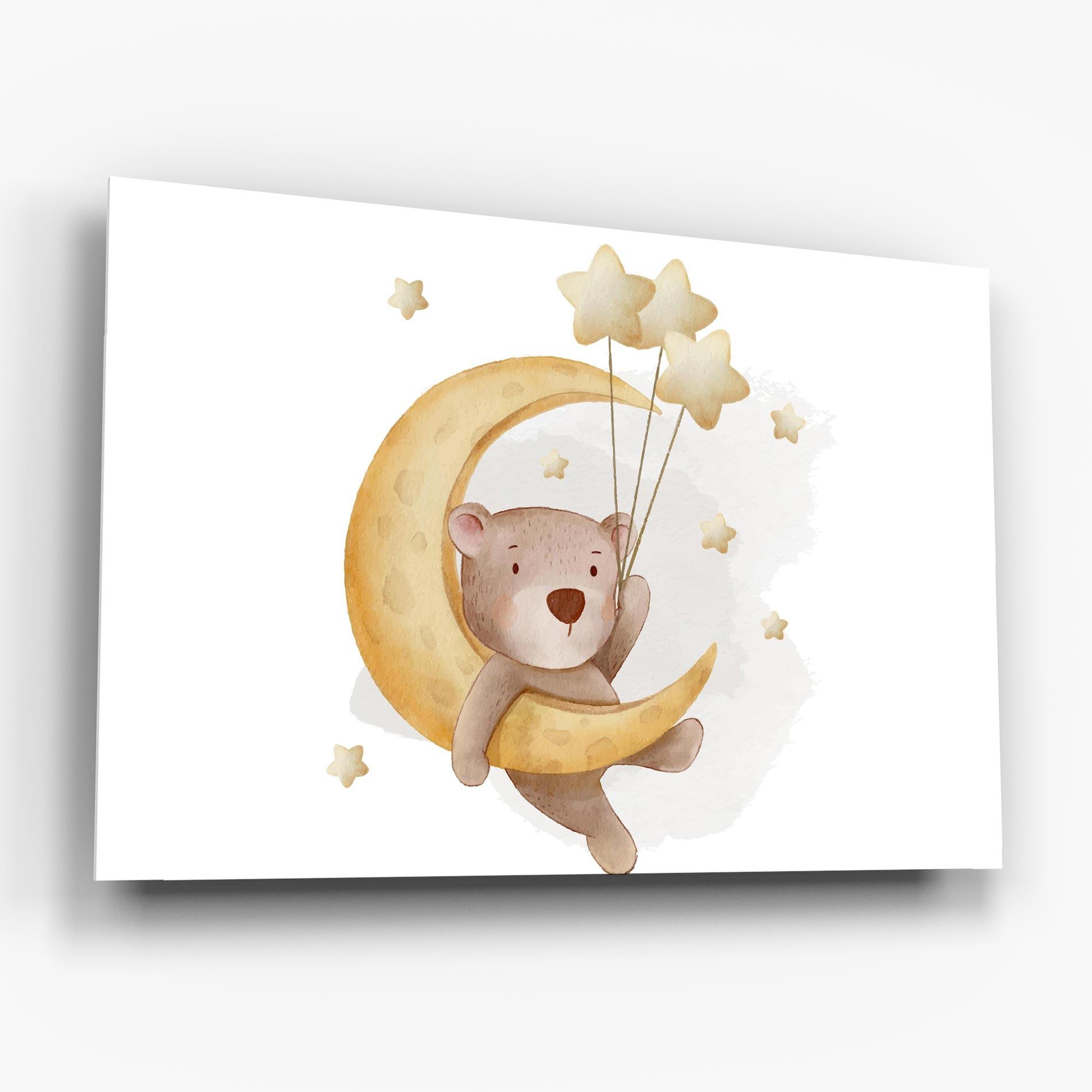 Glasbild Bear Moon mockup 6