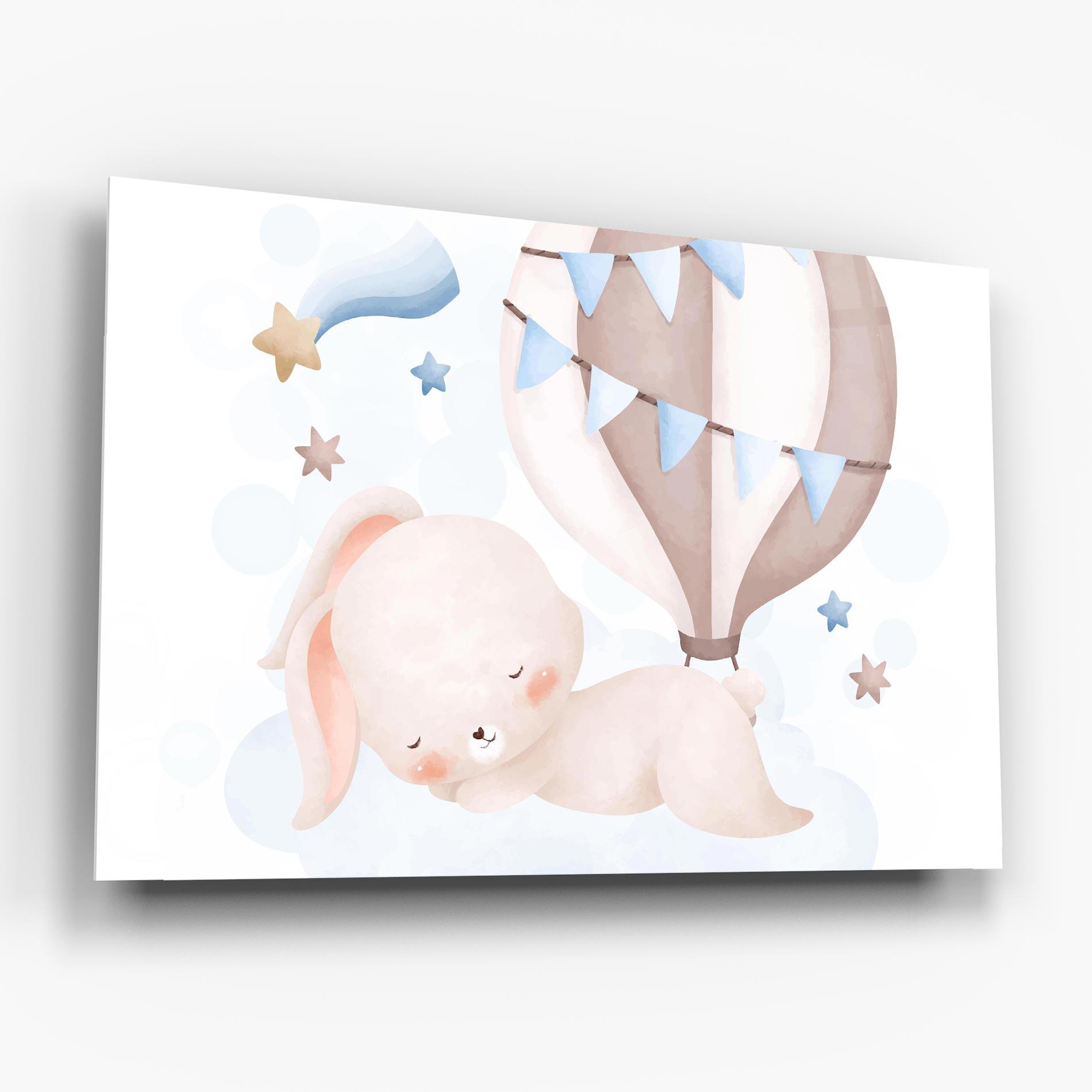 Glasbild Bunny Cloud Sleep mockup 6