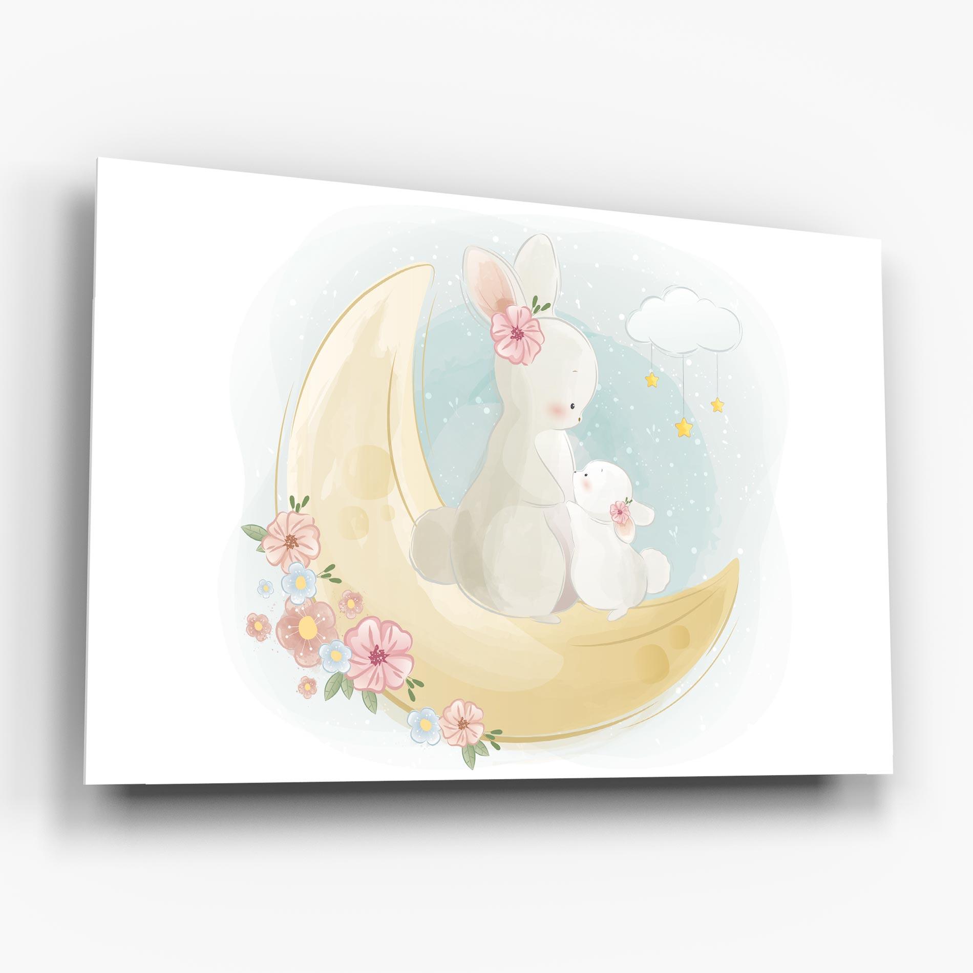 Glasbild Bunny Moon mockup 6