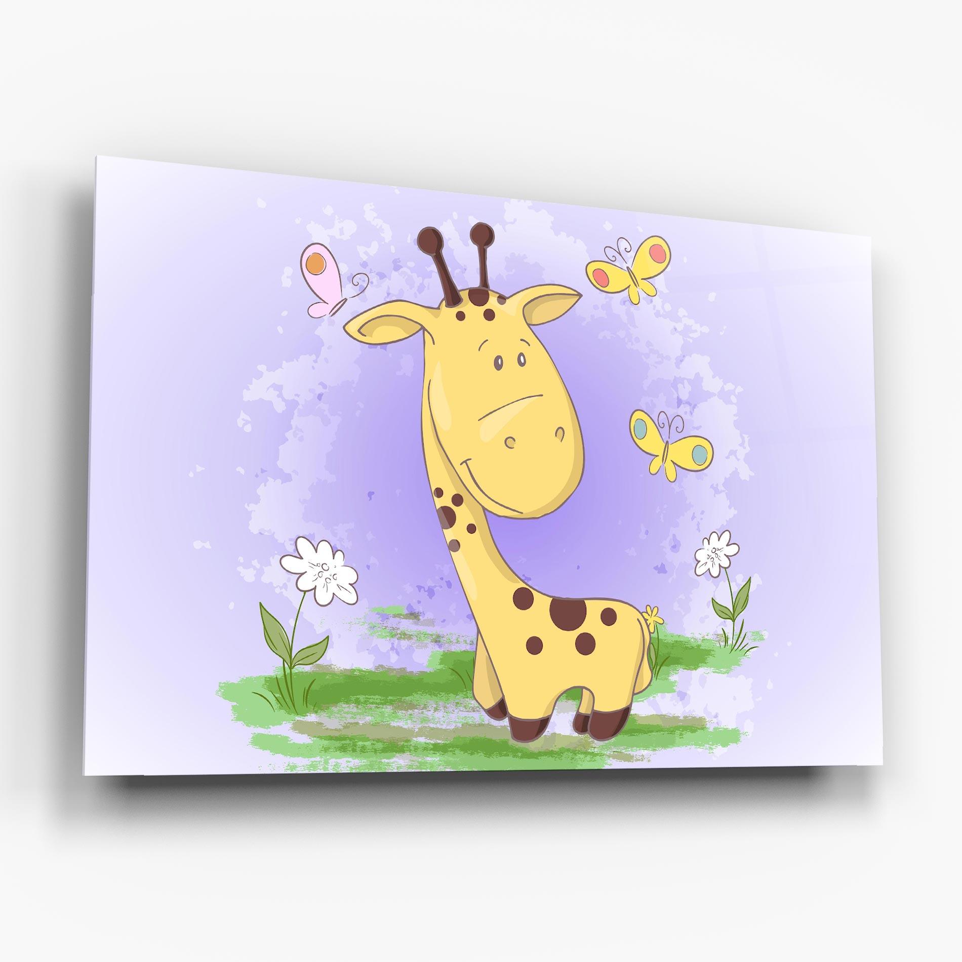 Glasbild Cute Giraffe mockup 6