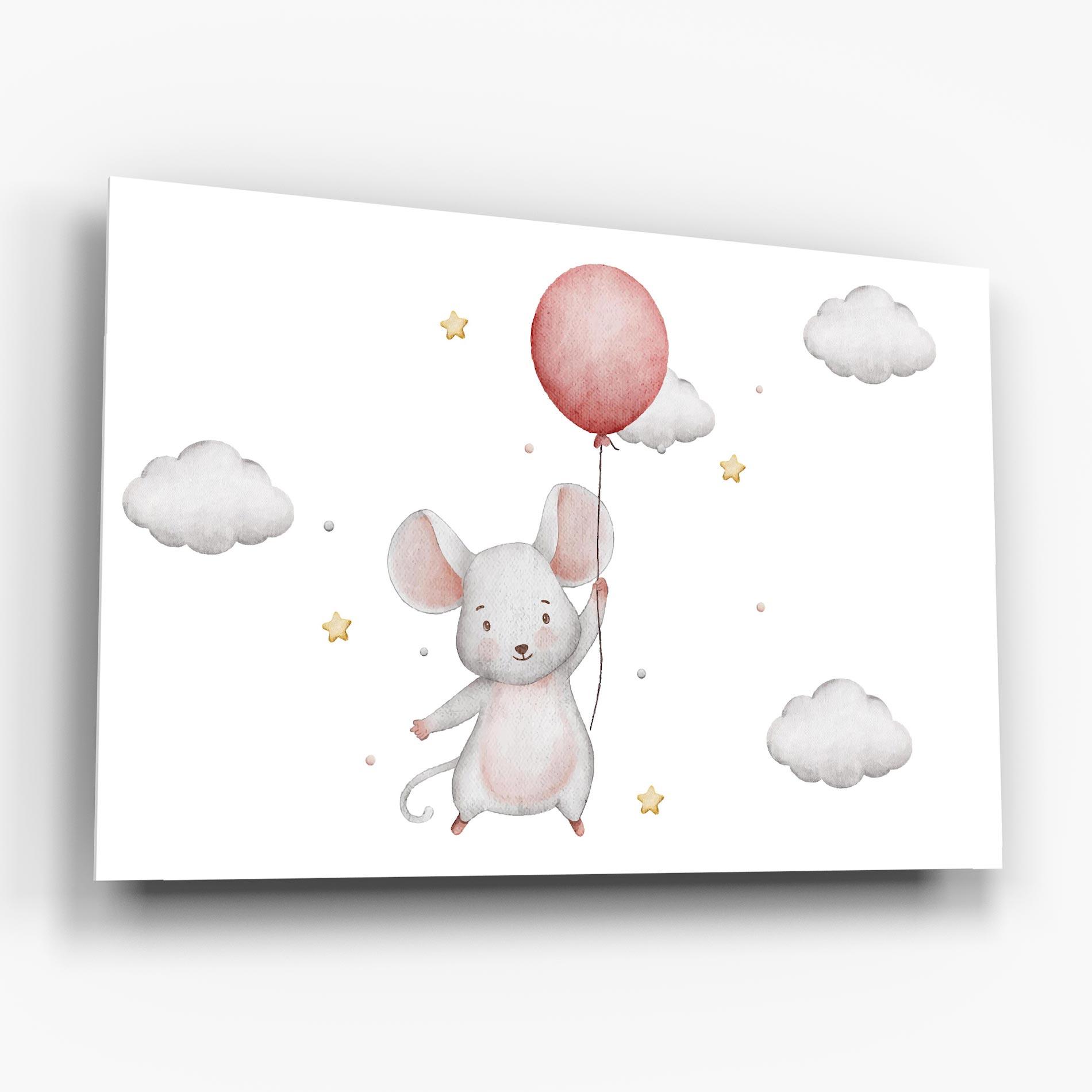 Glasbild Mouse Balloon mockup 6