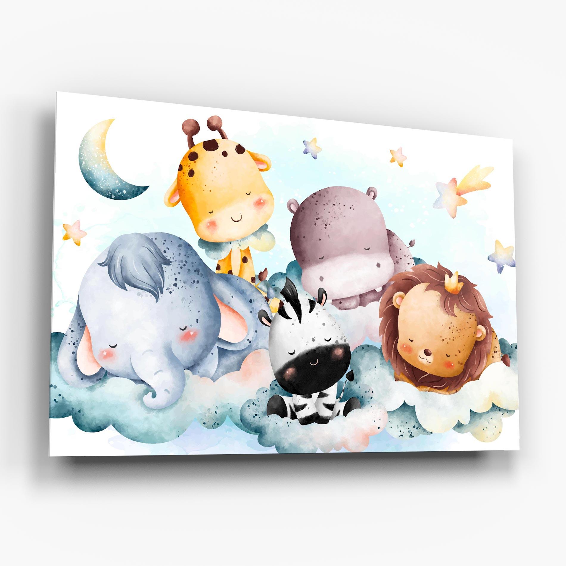 Glasbild Sleepy Cute Animals mockup 6