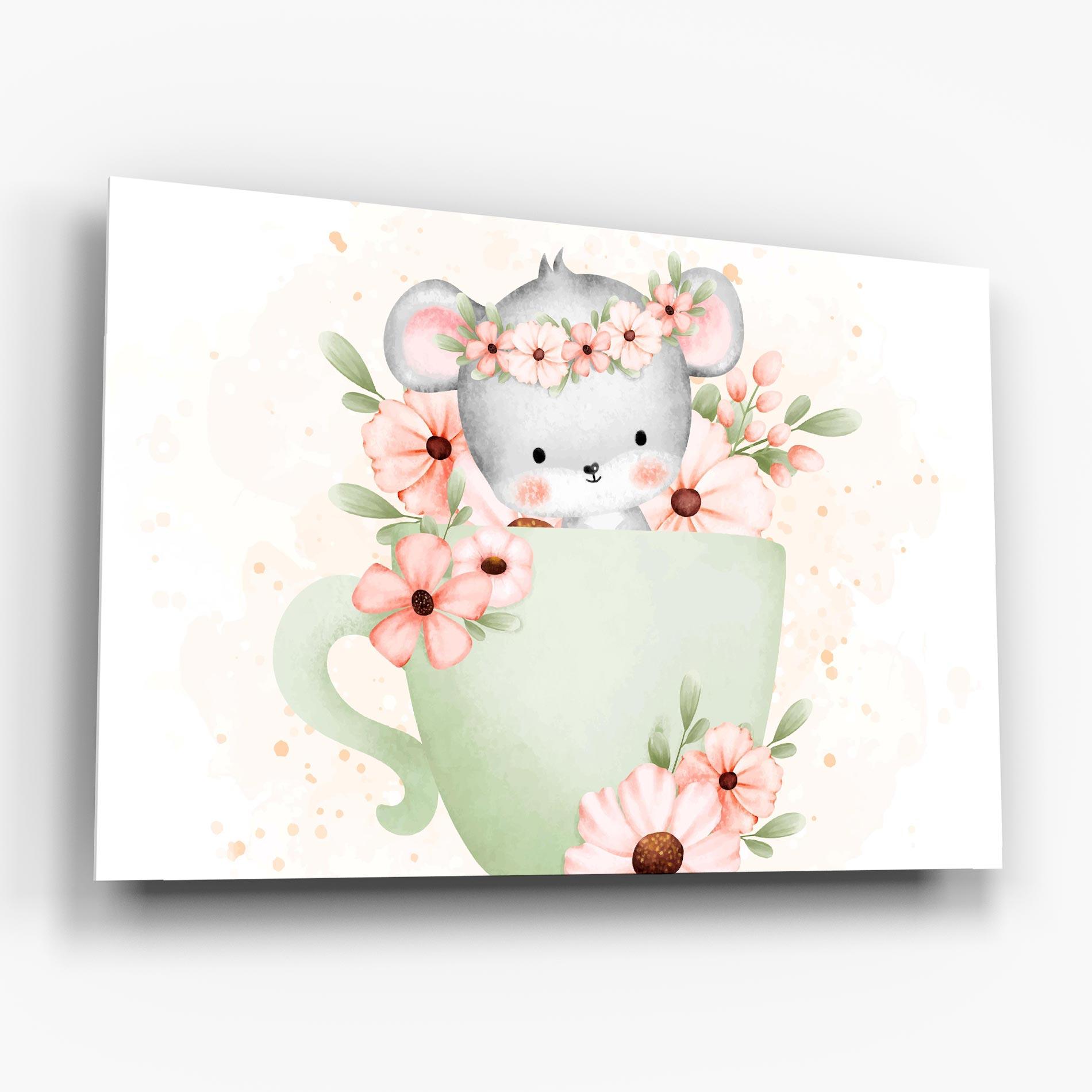 Glasbild Small Mouse Flower mockup 6