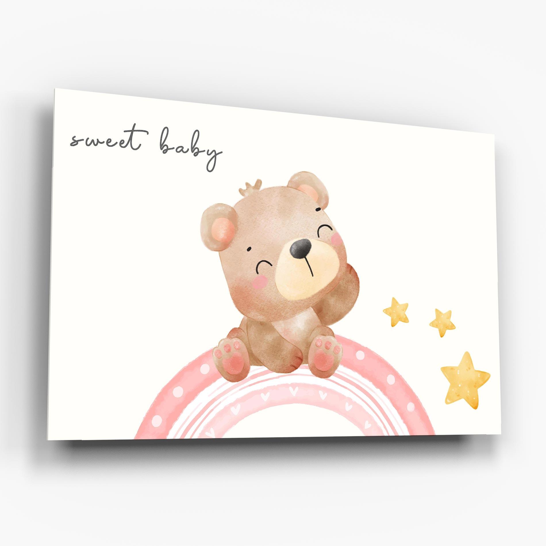 Glasbild Sweet Baby Bear mockup 6