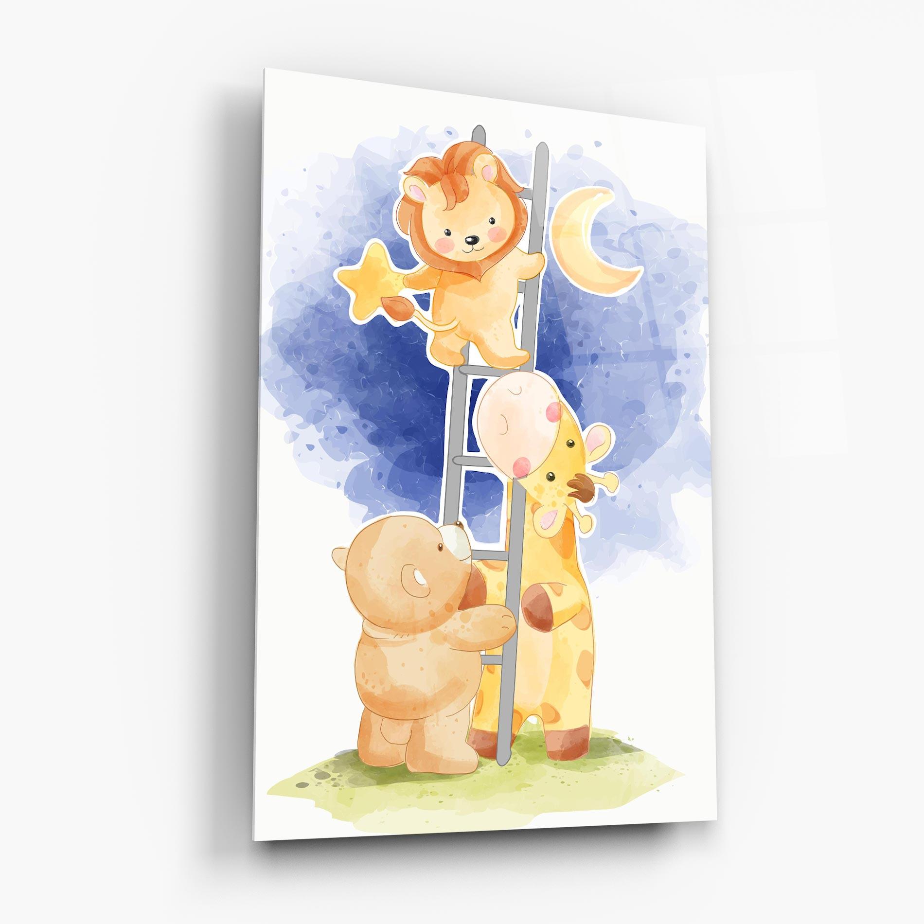 Glasbild Lion Moon mockup 6