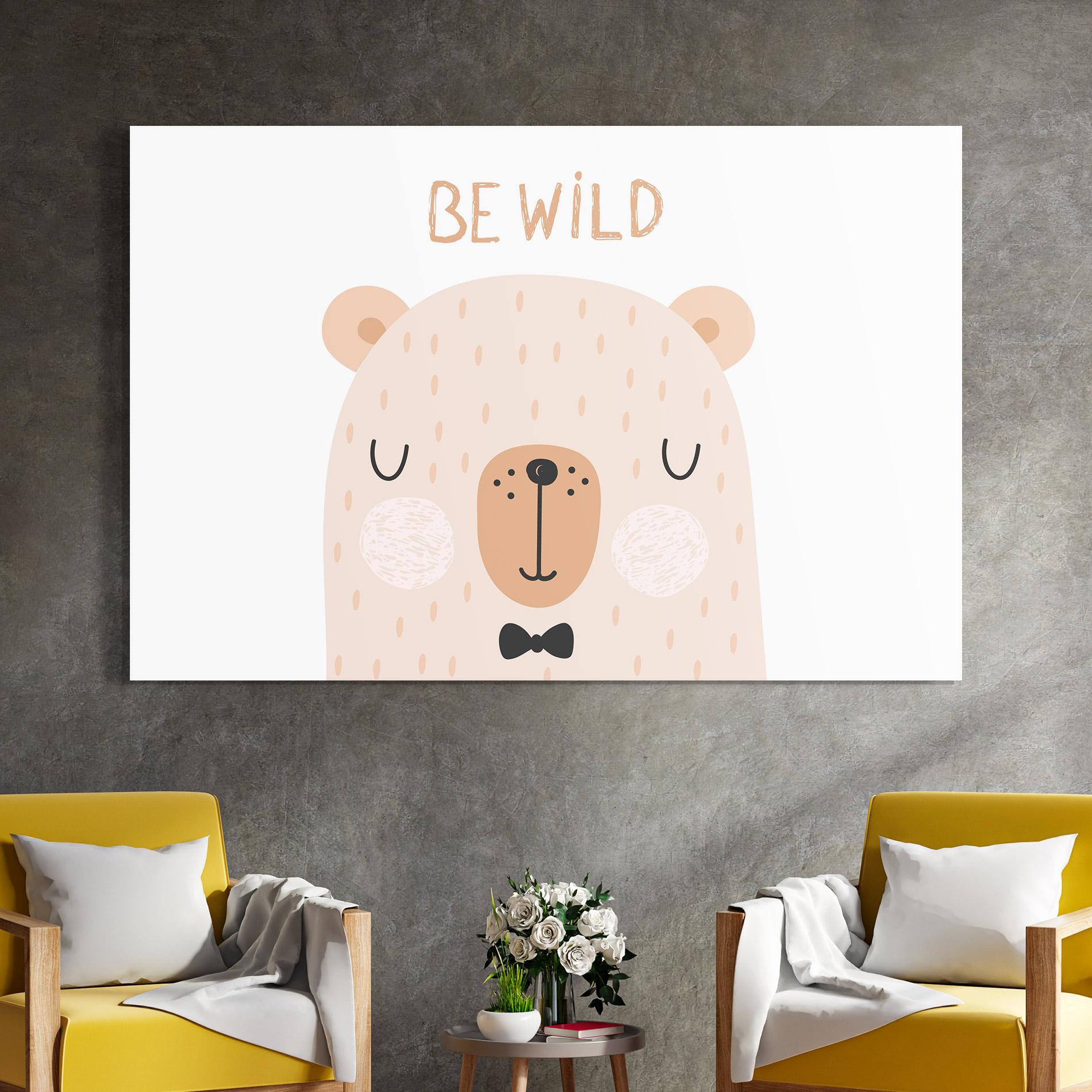 Glasbild Bear Be Wild mockup 4