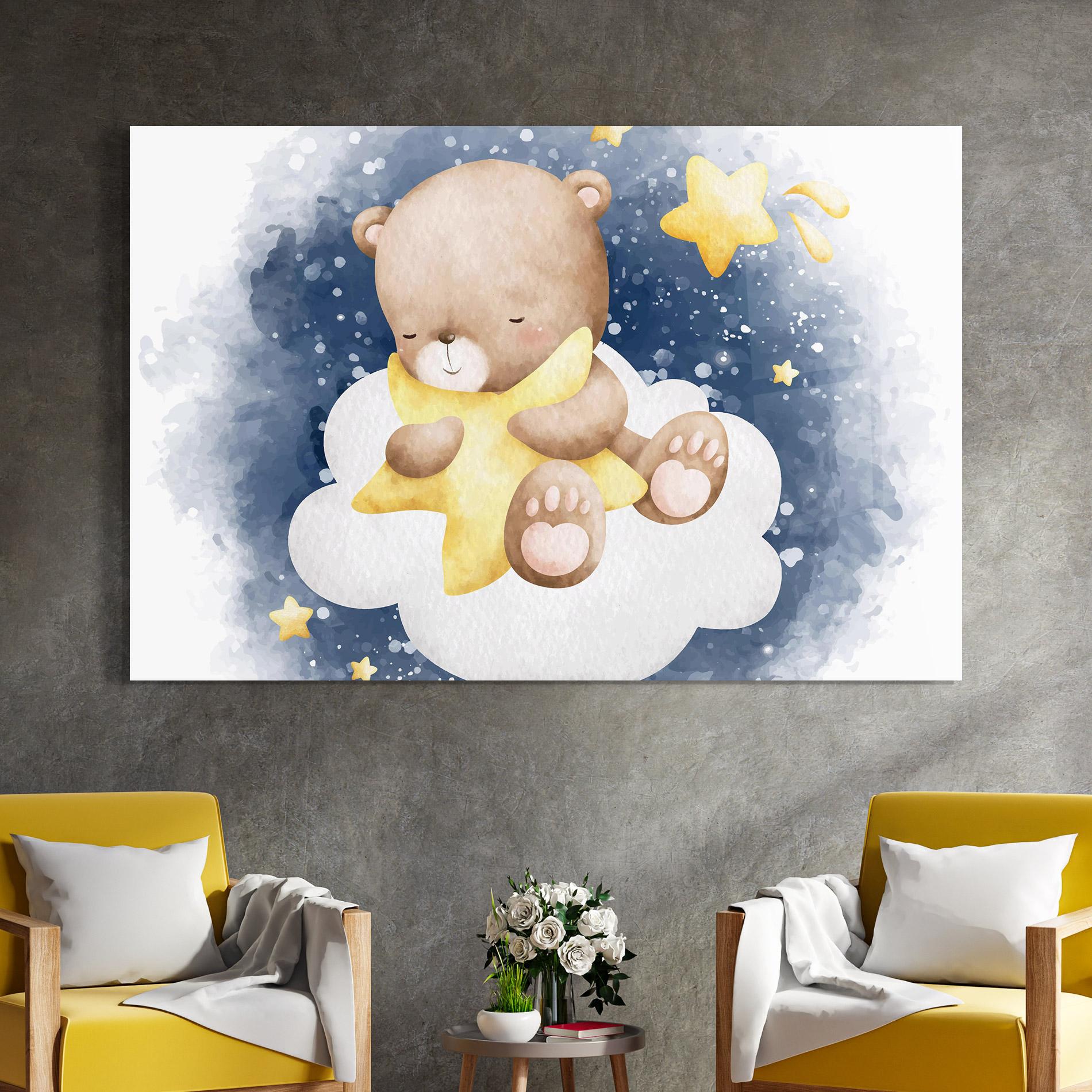 Glasbild Bear Cloud Star mockup 4